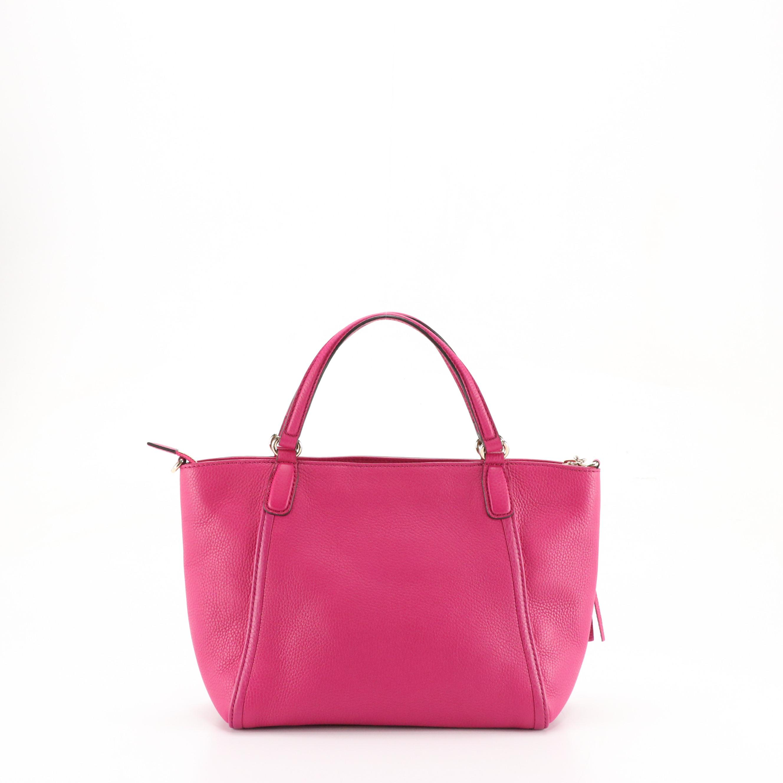 Gucci Tassel Zip Soho Two-Way Tote Bag in Magenta Grained Calfskin Leather