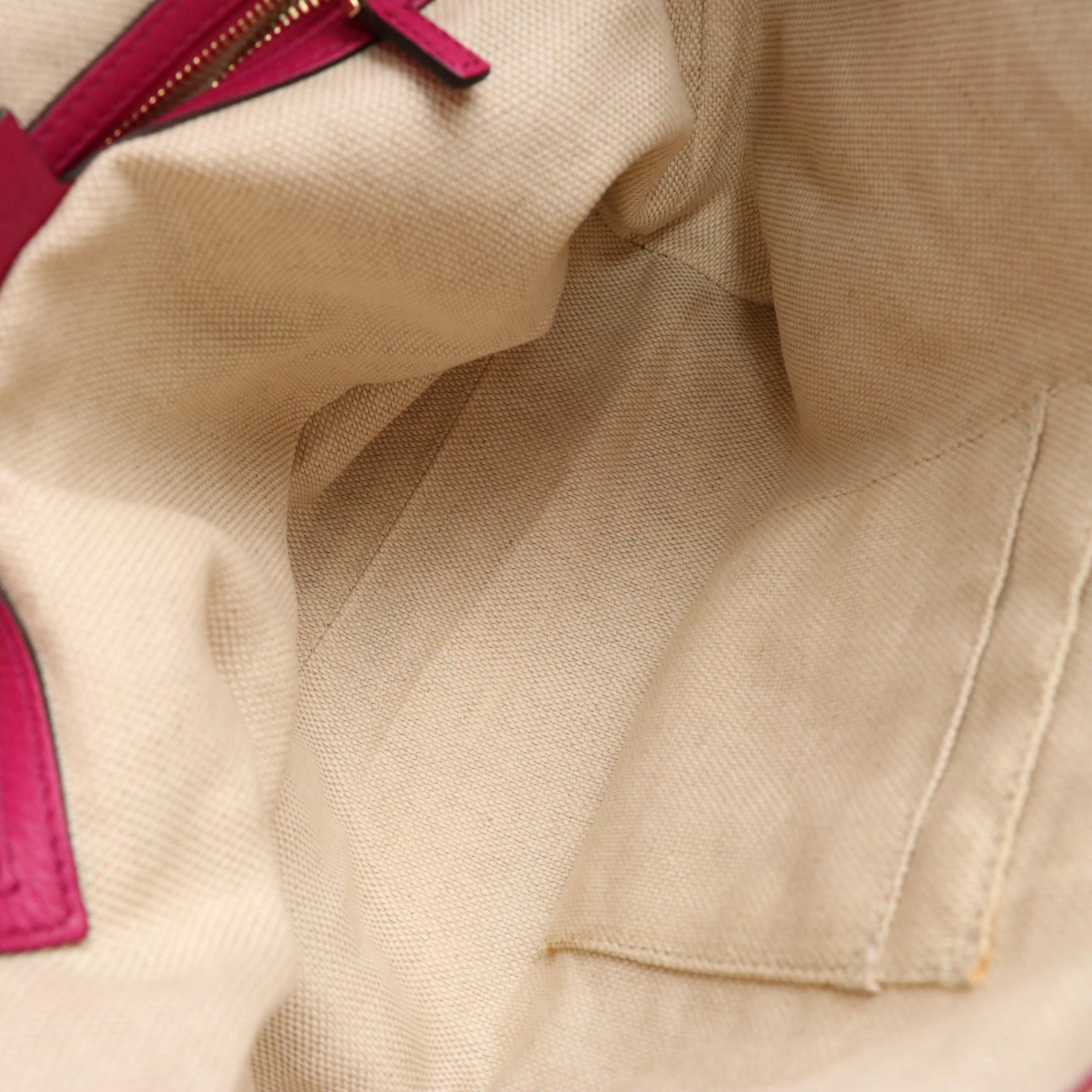 Gucci Tassel Zip Soho Two-Way Tote Bag in Magenta Grained Calfskin Leather