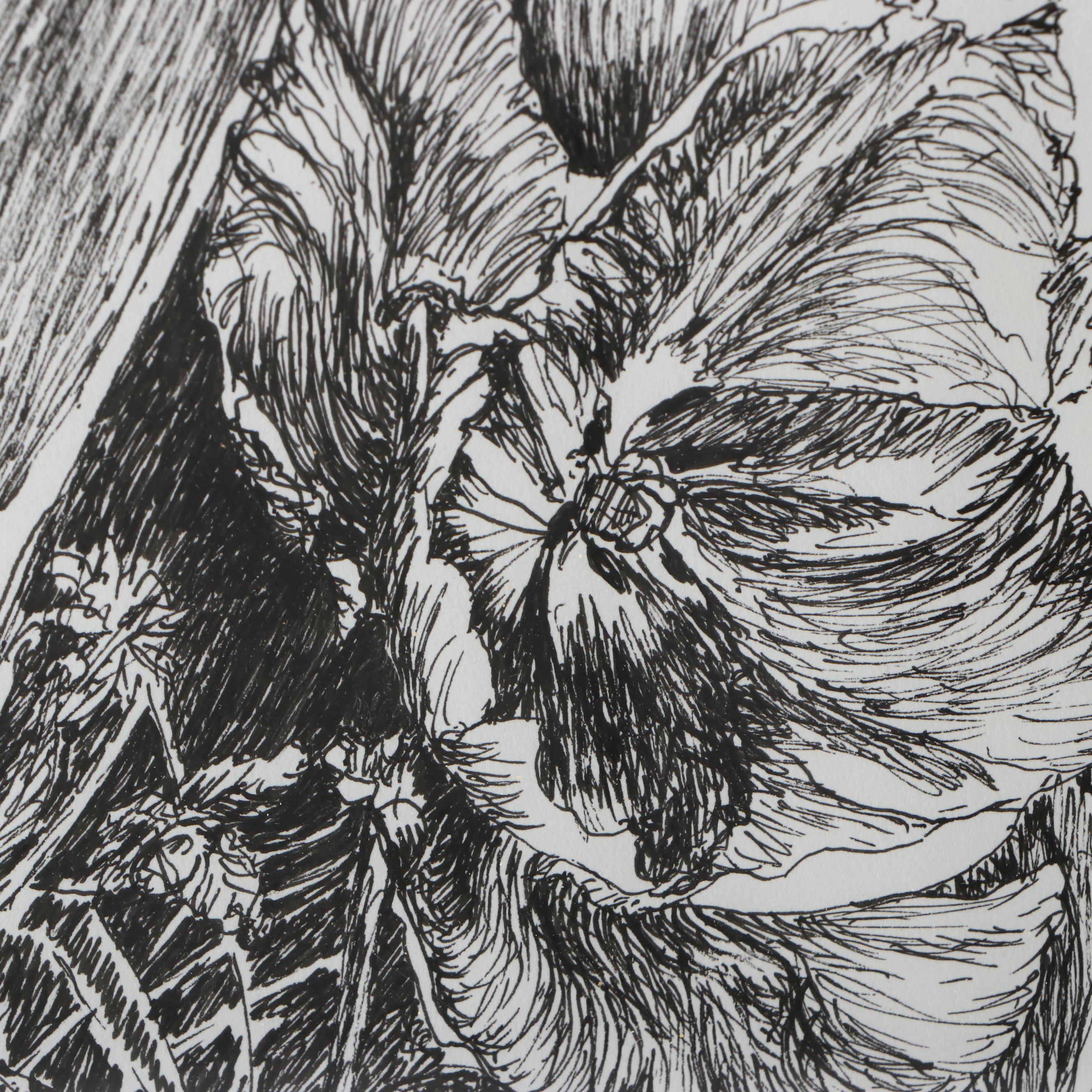 Noella Trippetti Floral Ink Drawing