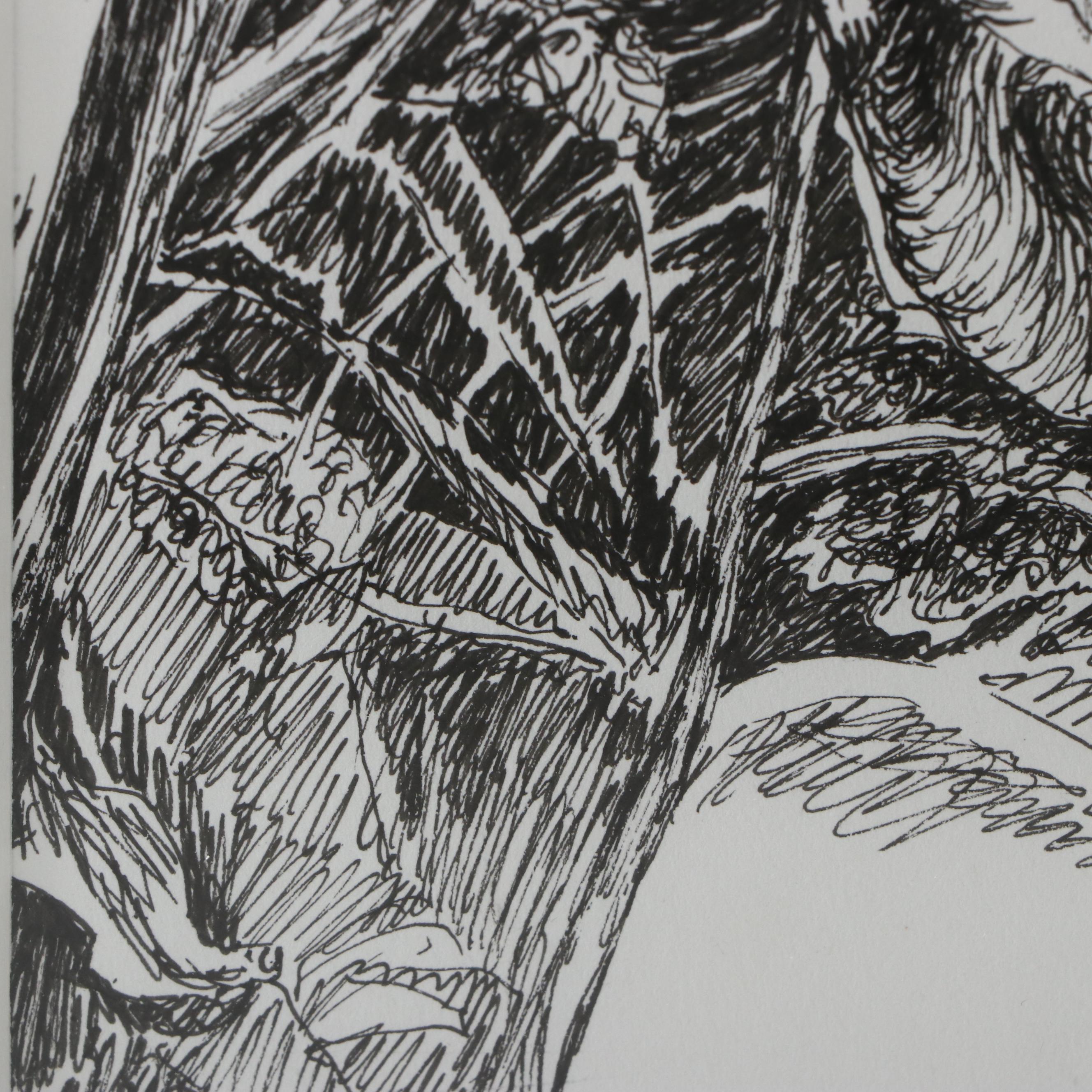 Noella Trippetti Floral Ink Drawing