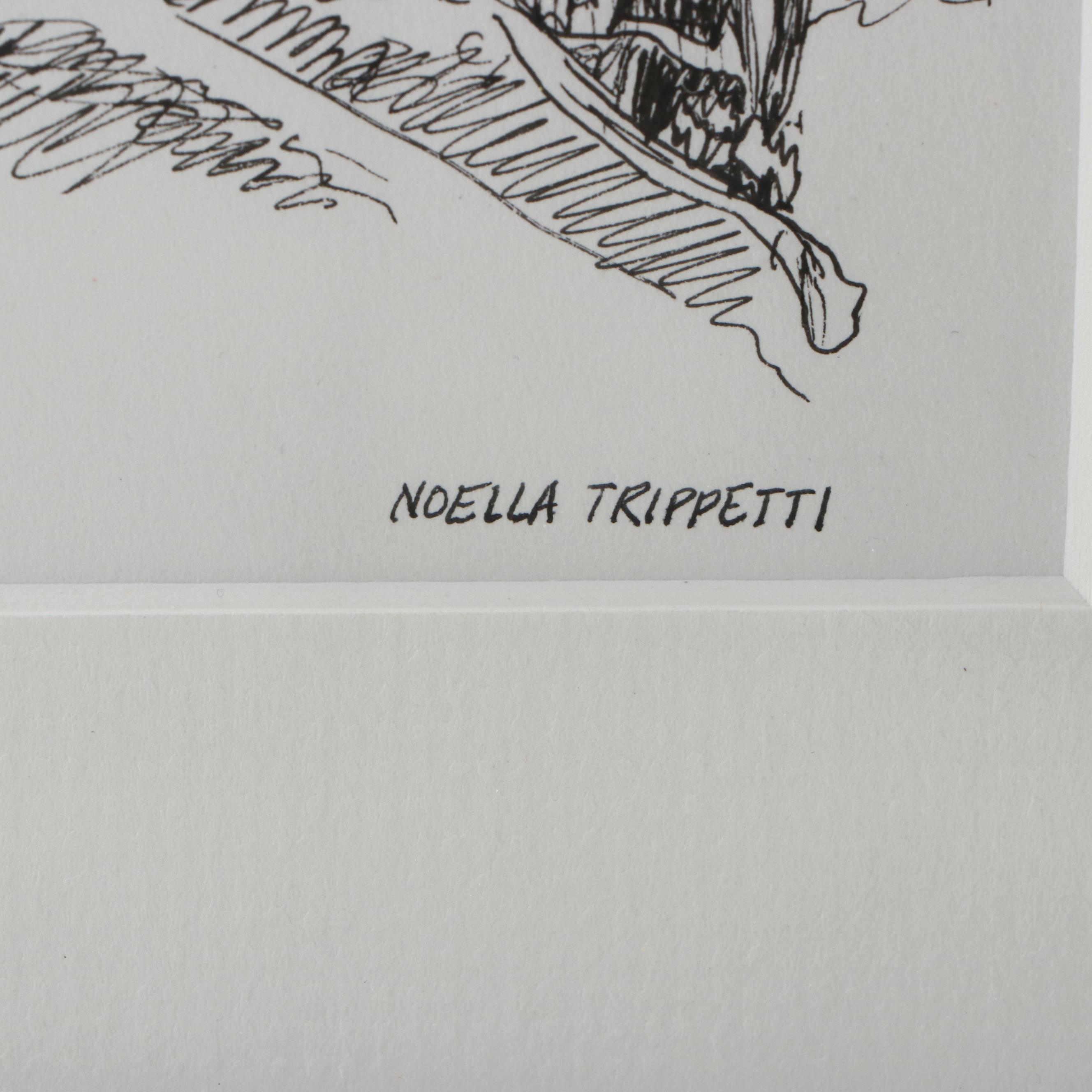 Noella Trippetti Floral Ink Drawing