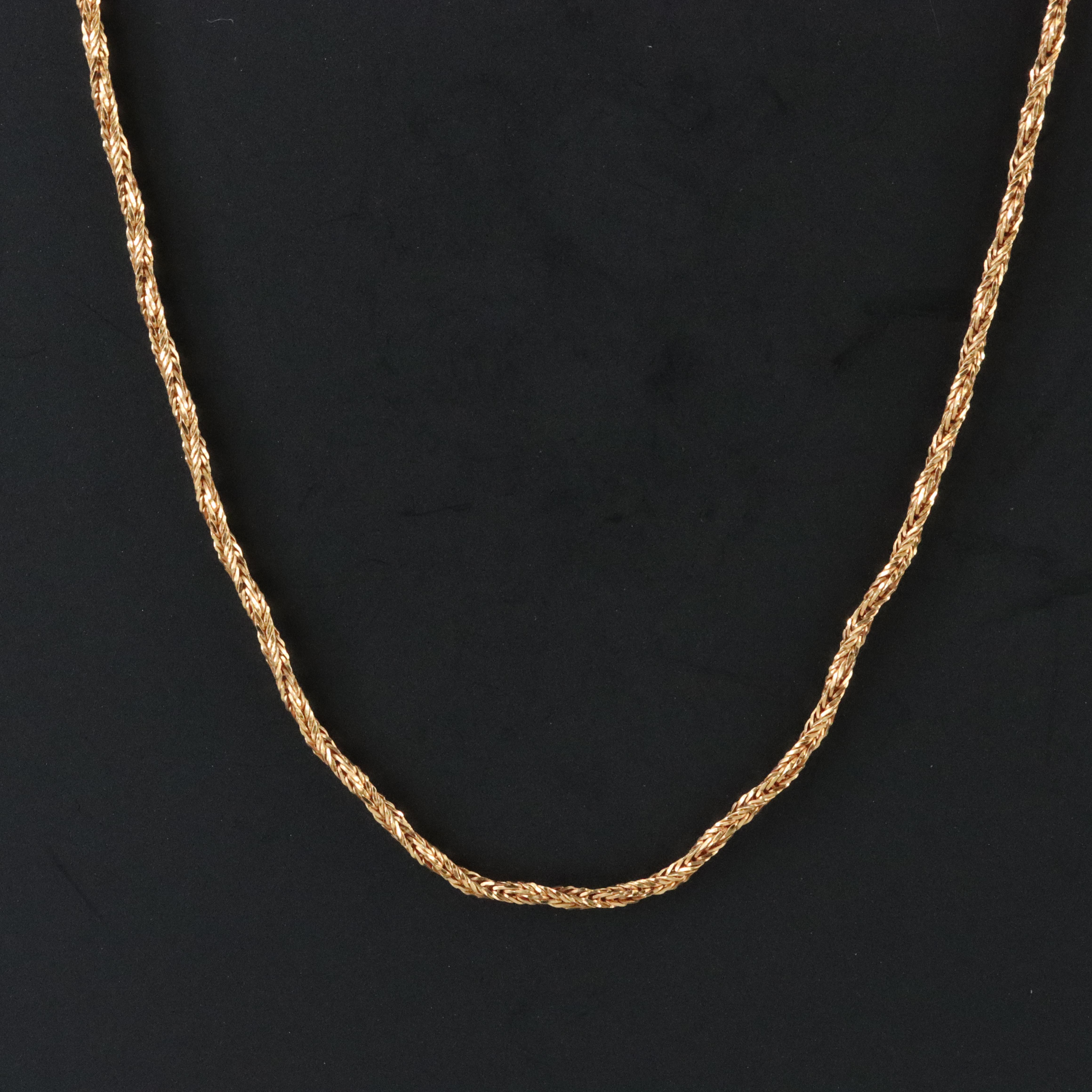 18K Twisted Foxtail Chain Necklace