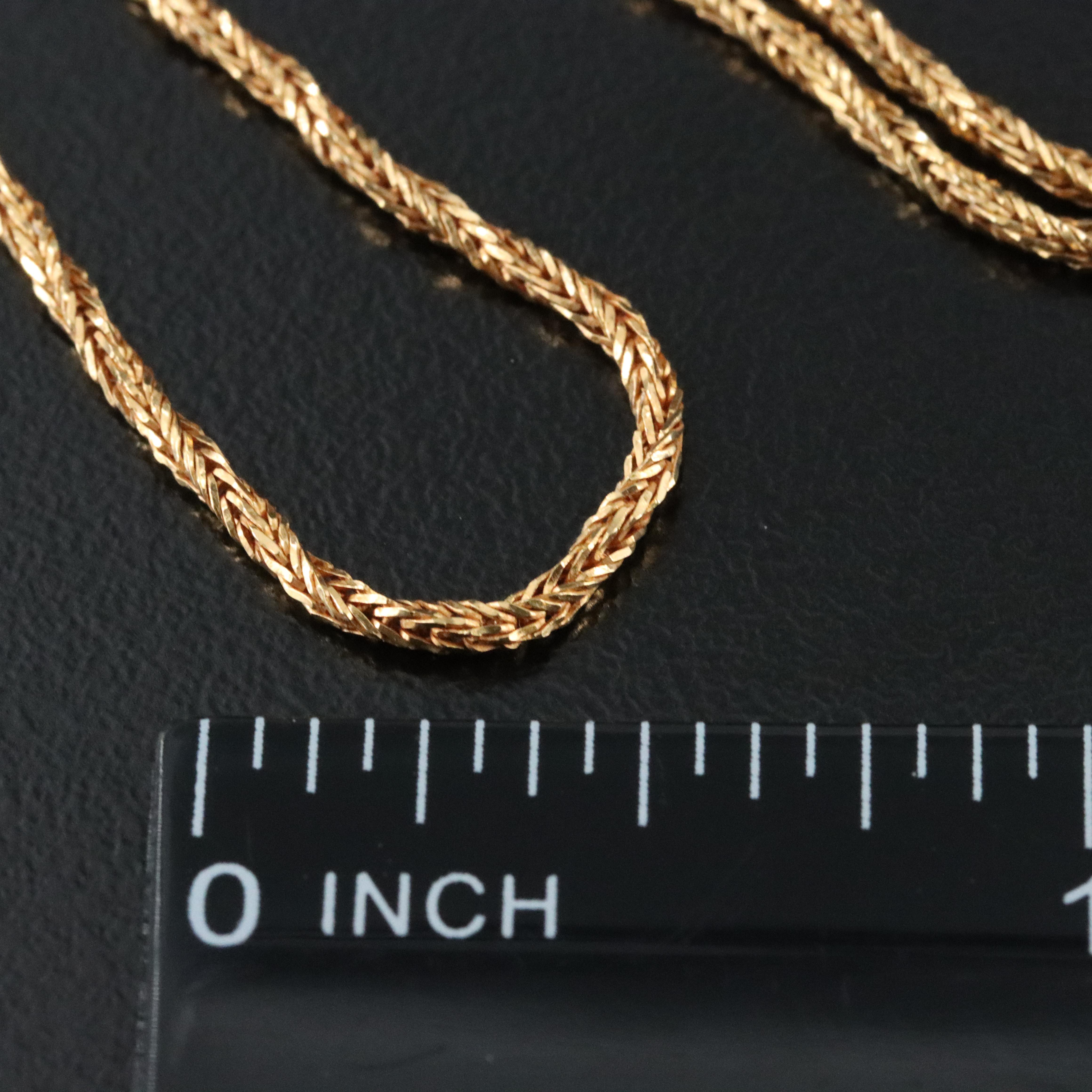 18K Twisted Foxtail Chain Necklace