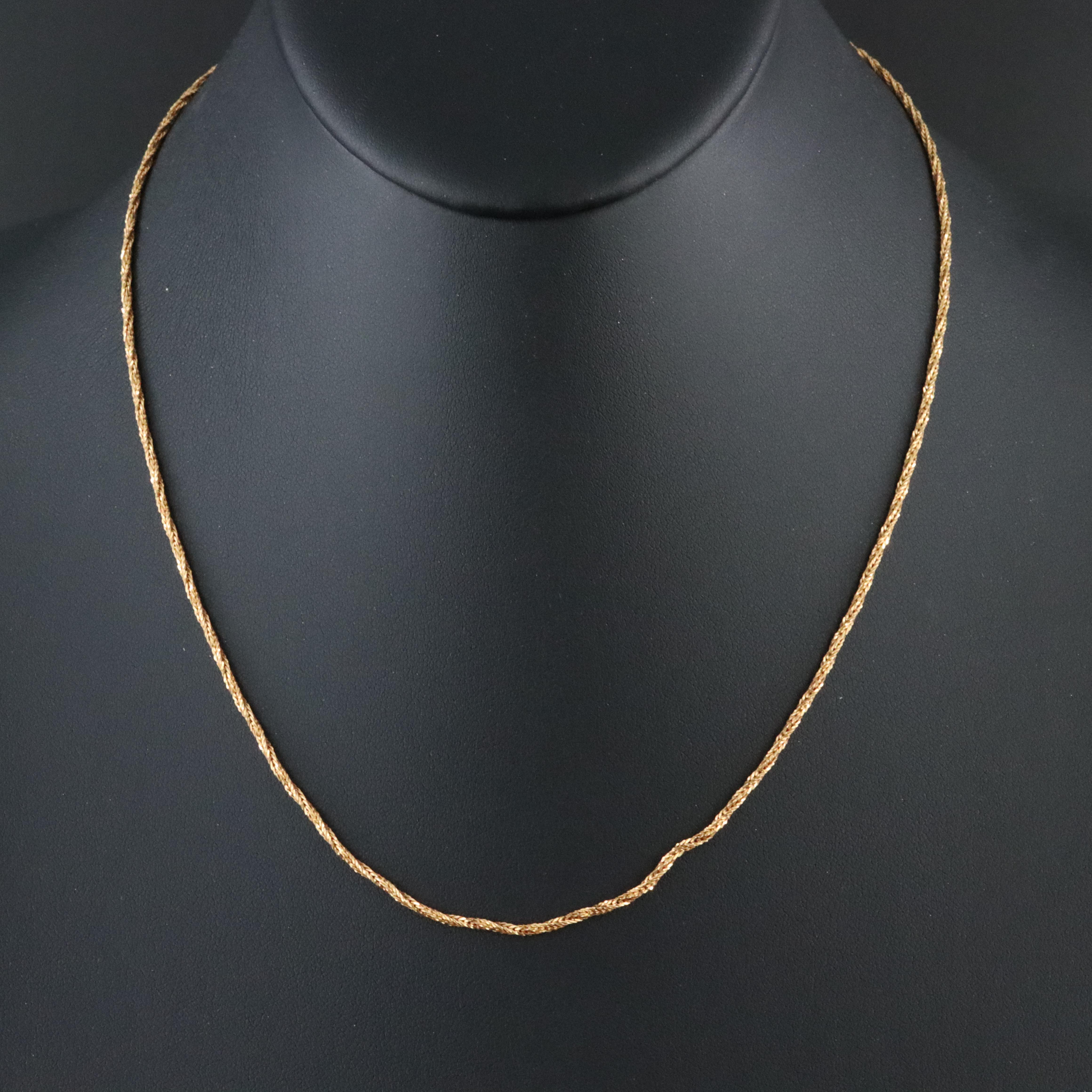 18K Twisted Foxtail Chain Necklace