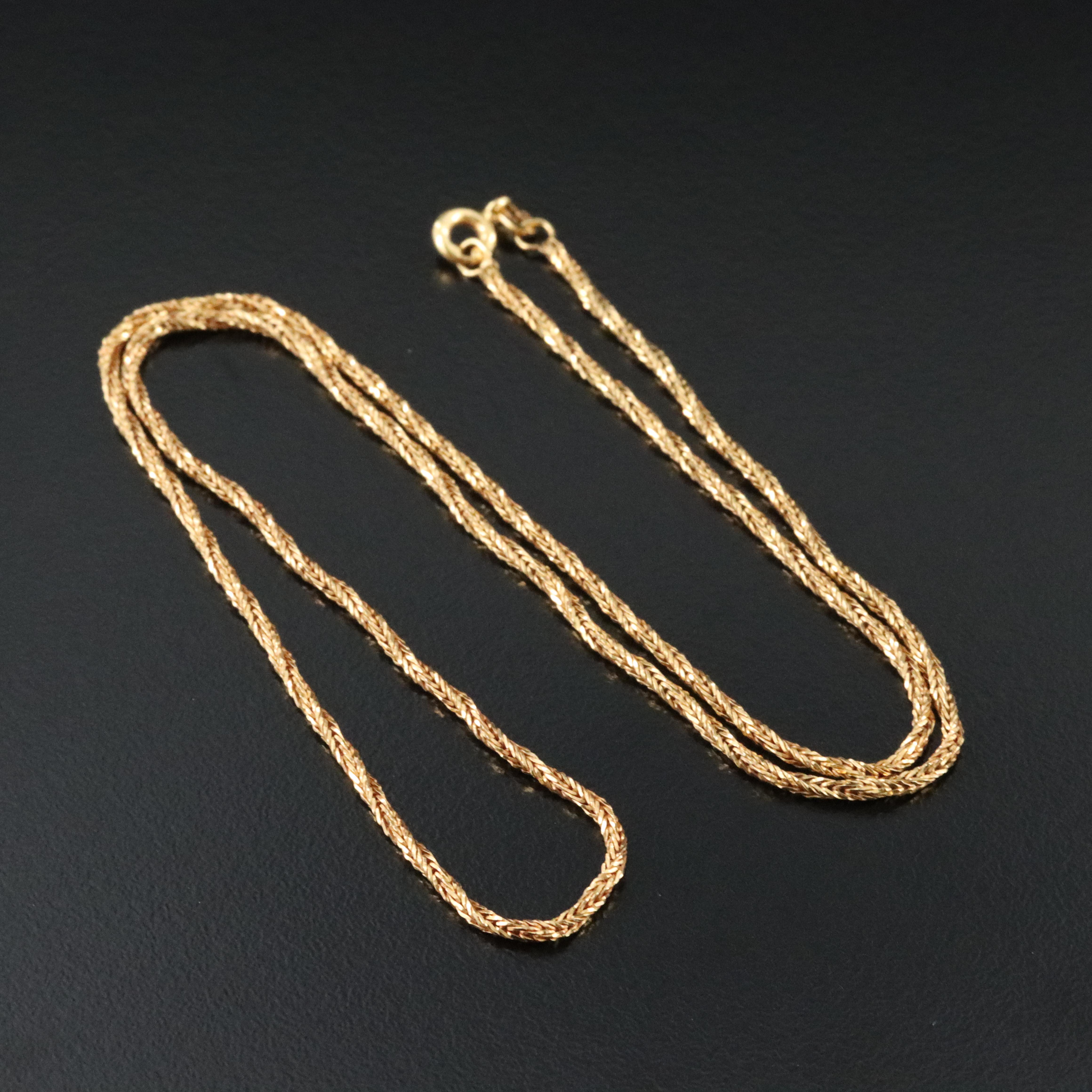 18K Twisted Foxtail Chain Necklace
