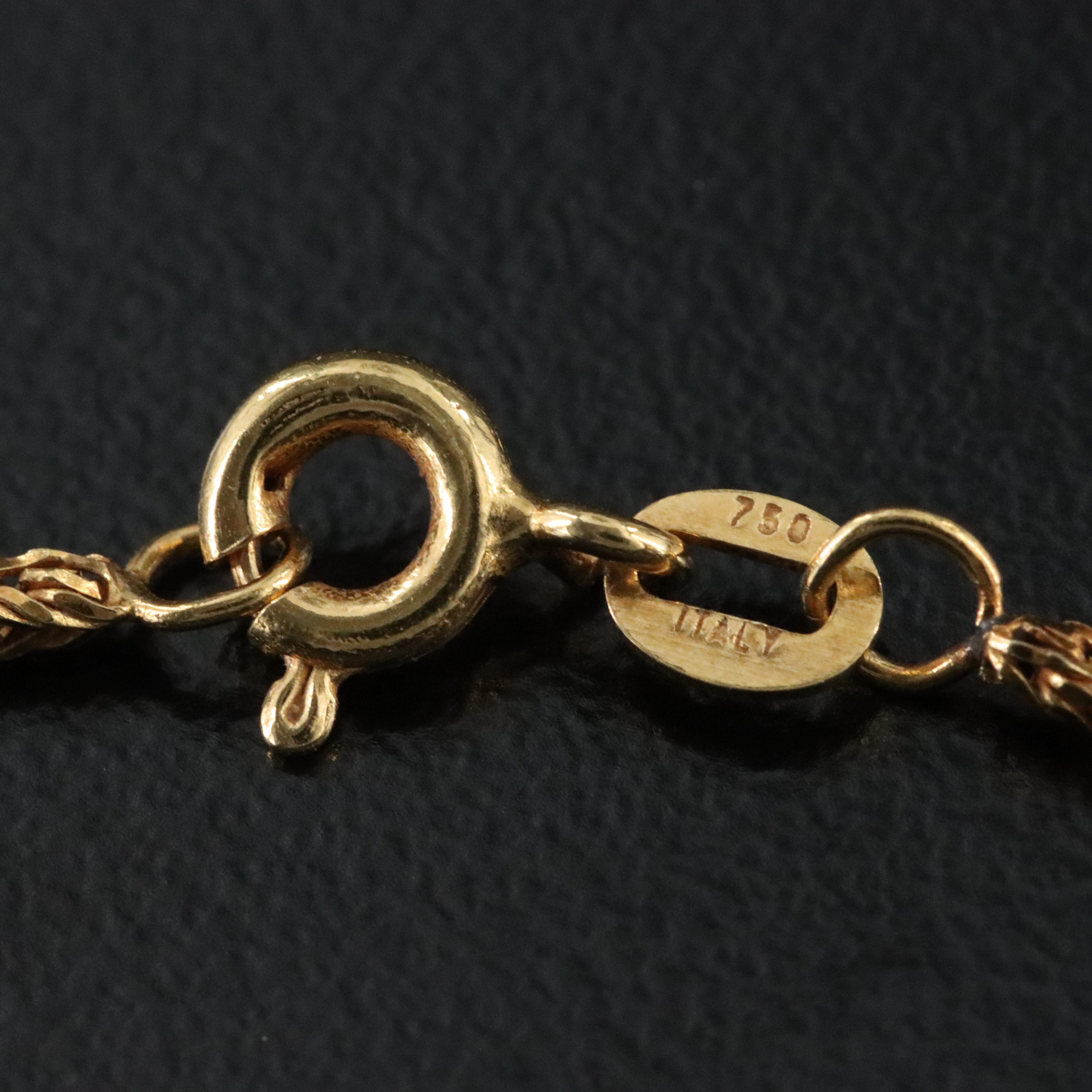 18K Twisted Foxtail Chain Necklace