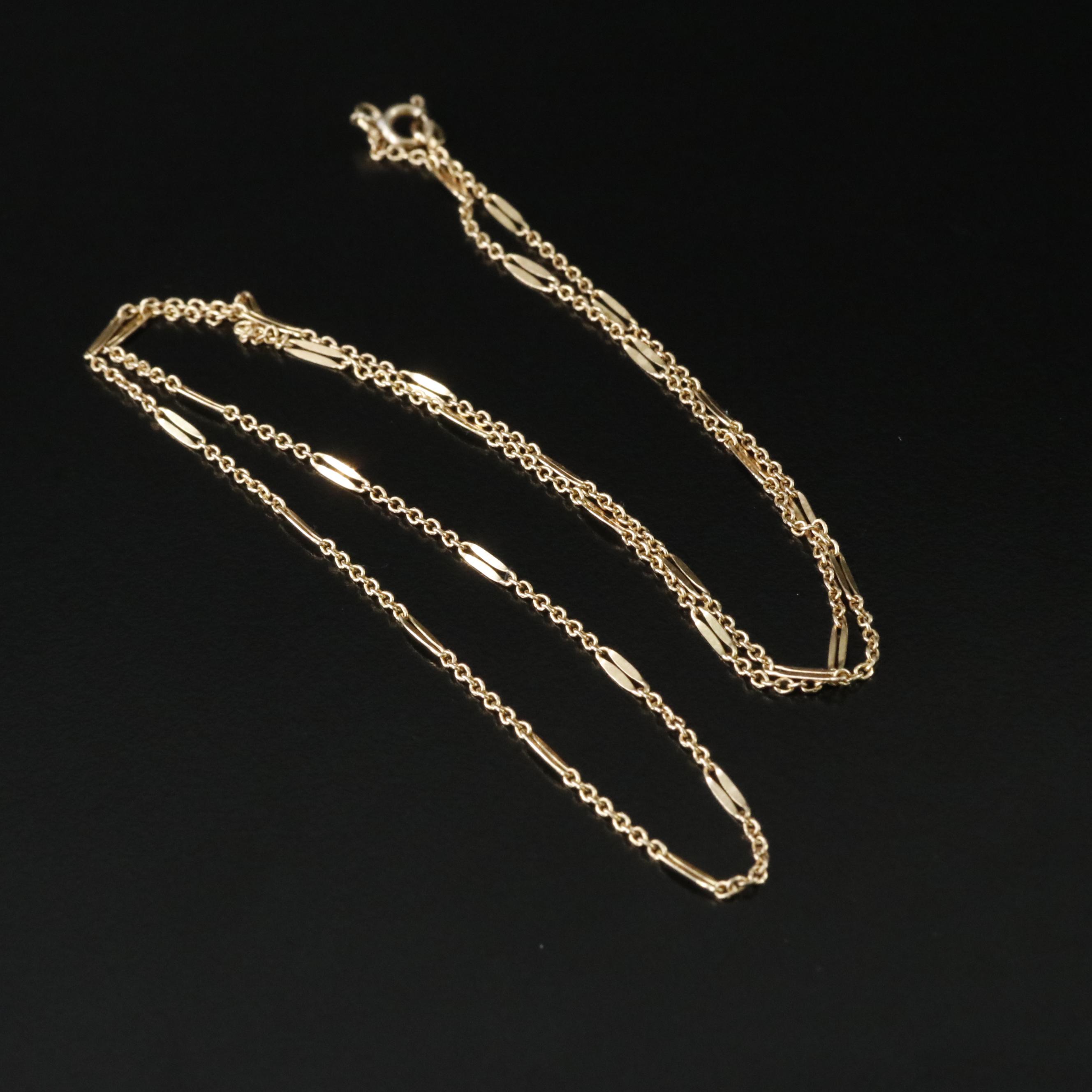 14K Station Necklace
