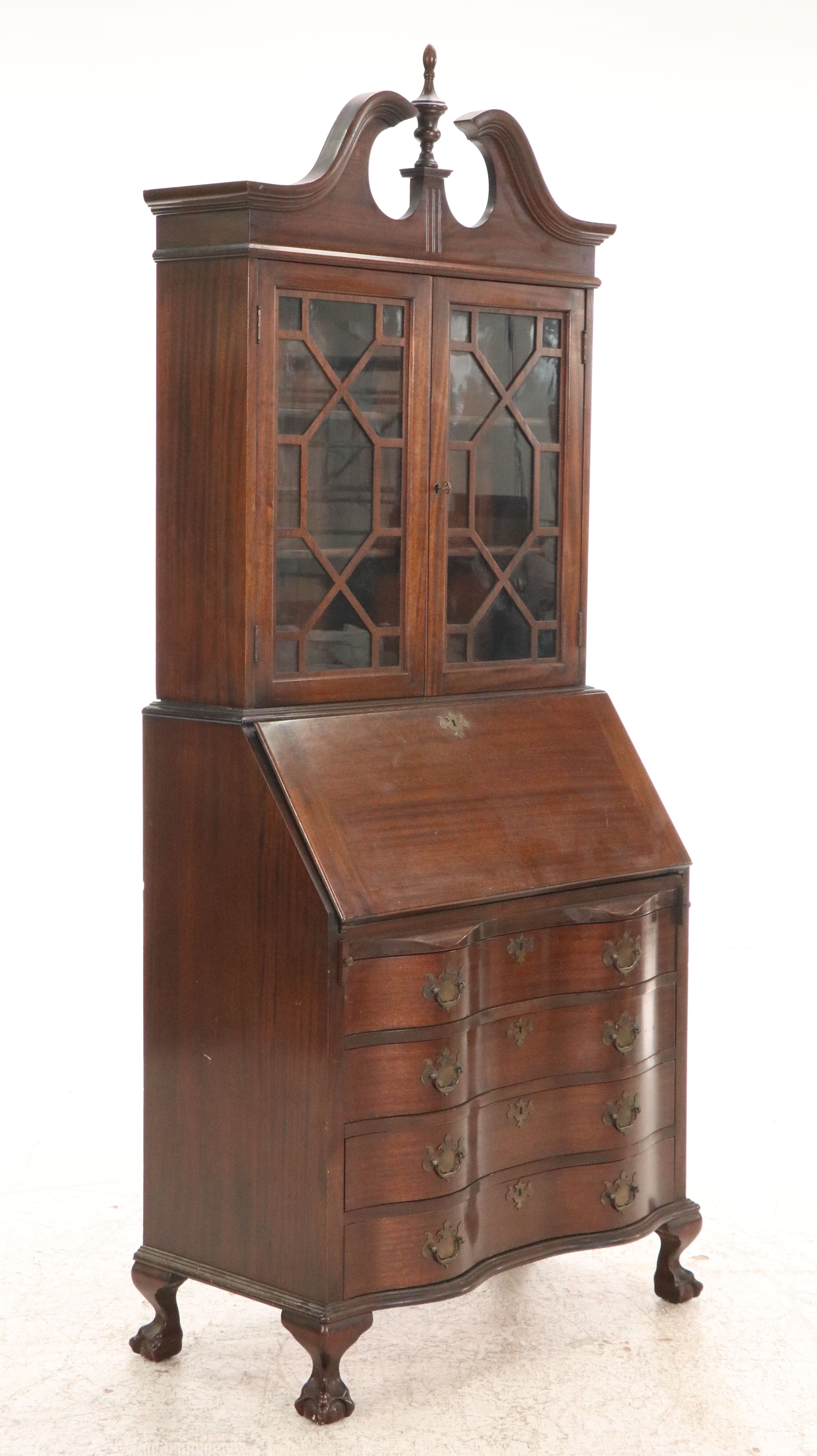Chippendale Style Mahogany Secretary Desk
