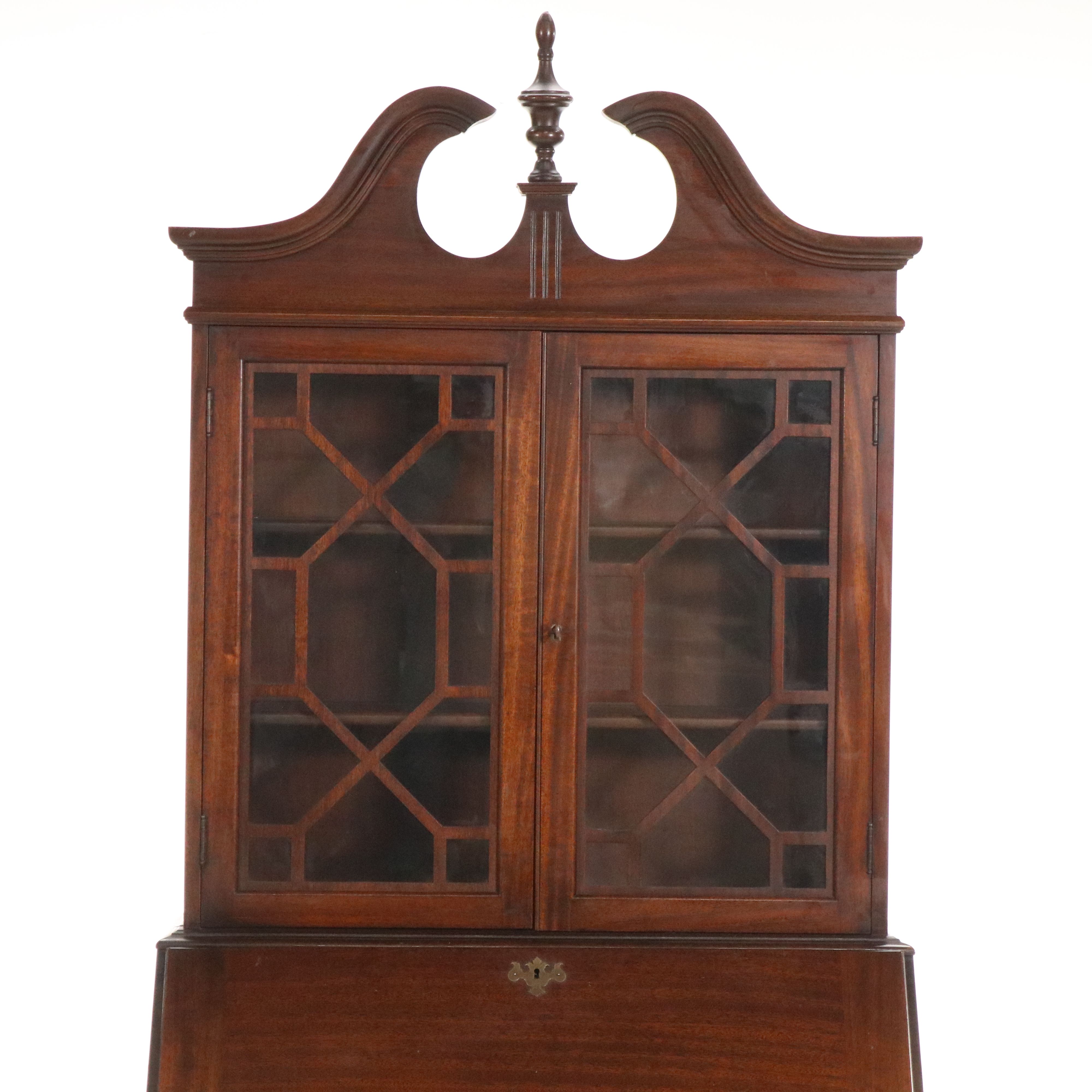 Chippendale Style Mahogany Secretary Desk