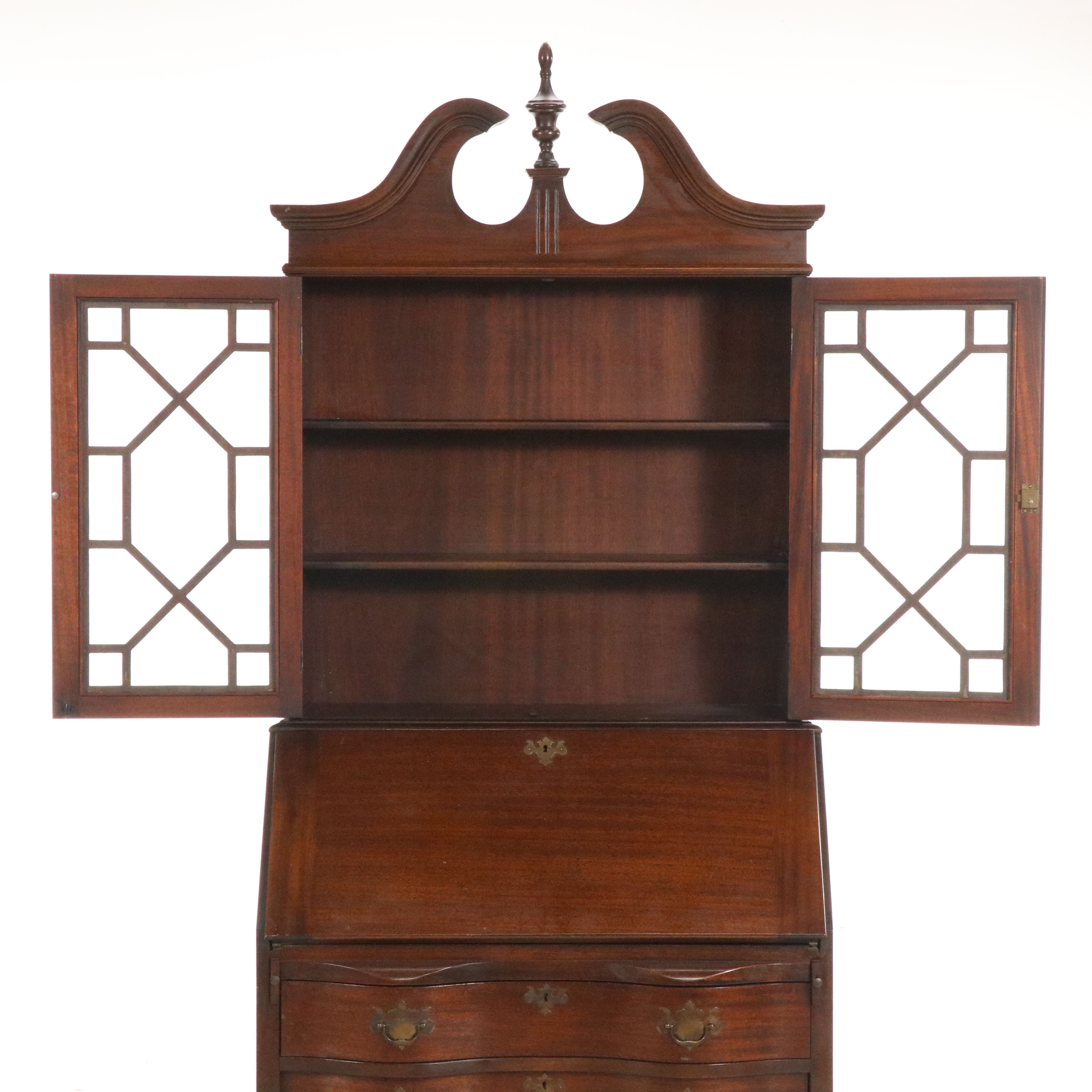 Chippendale Style Mahogany Secretary Desk