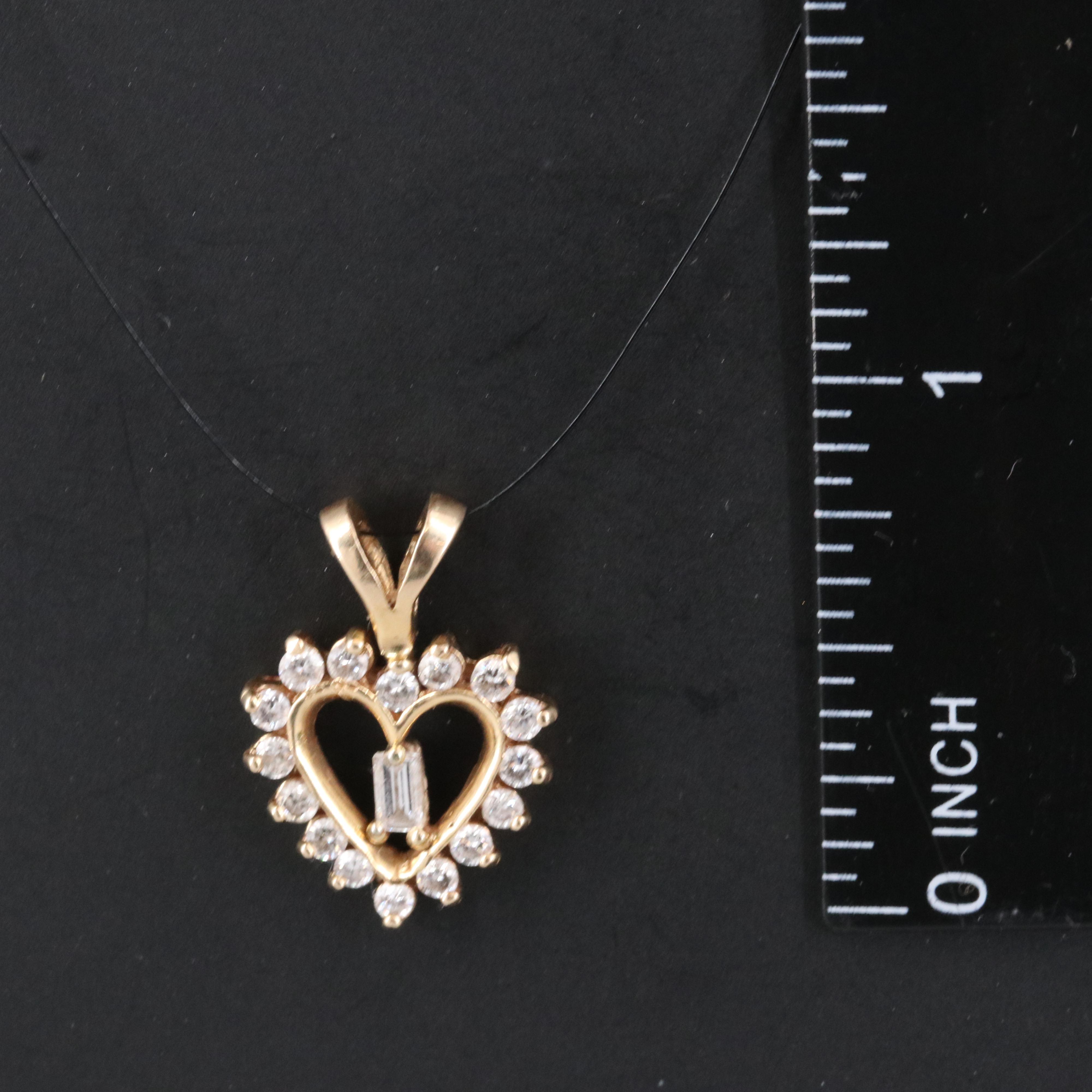 14K 0.59 CTW Diamond Heart Pendant