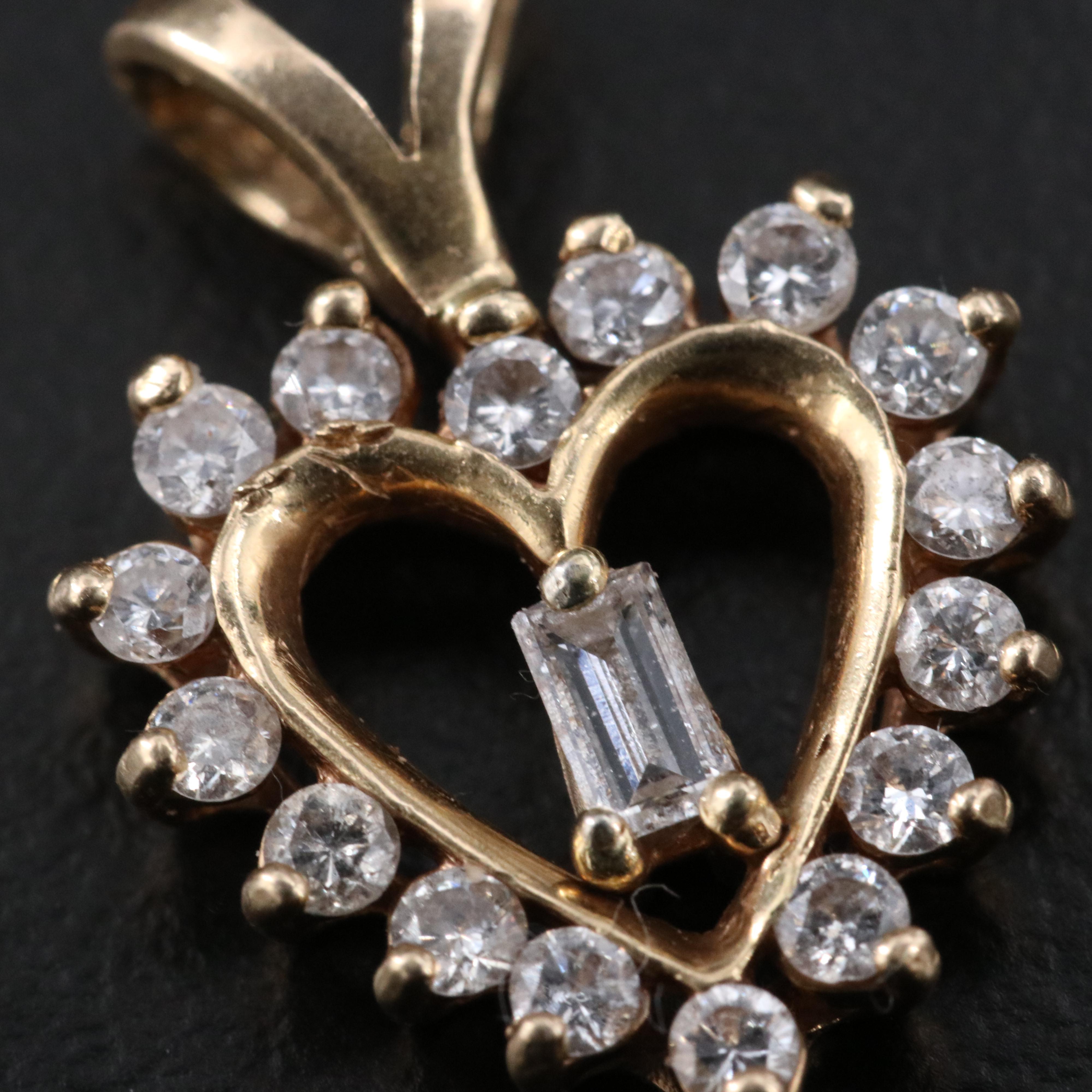 14K 0.59 CTW Diamond Heart Pendant