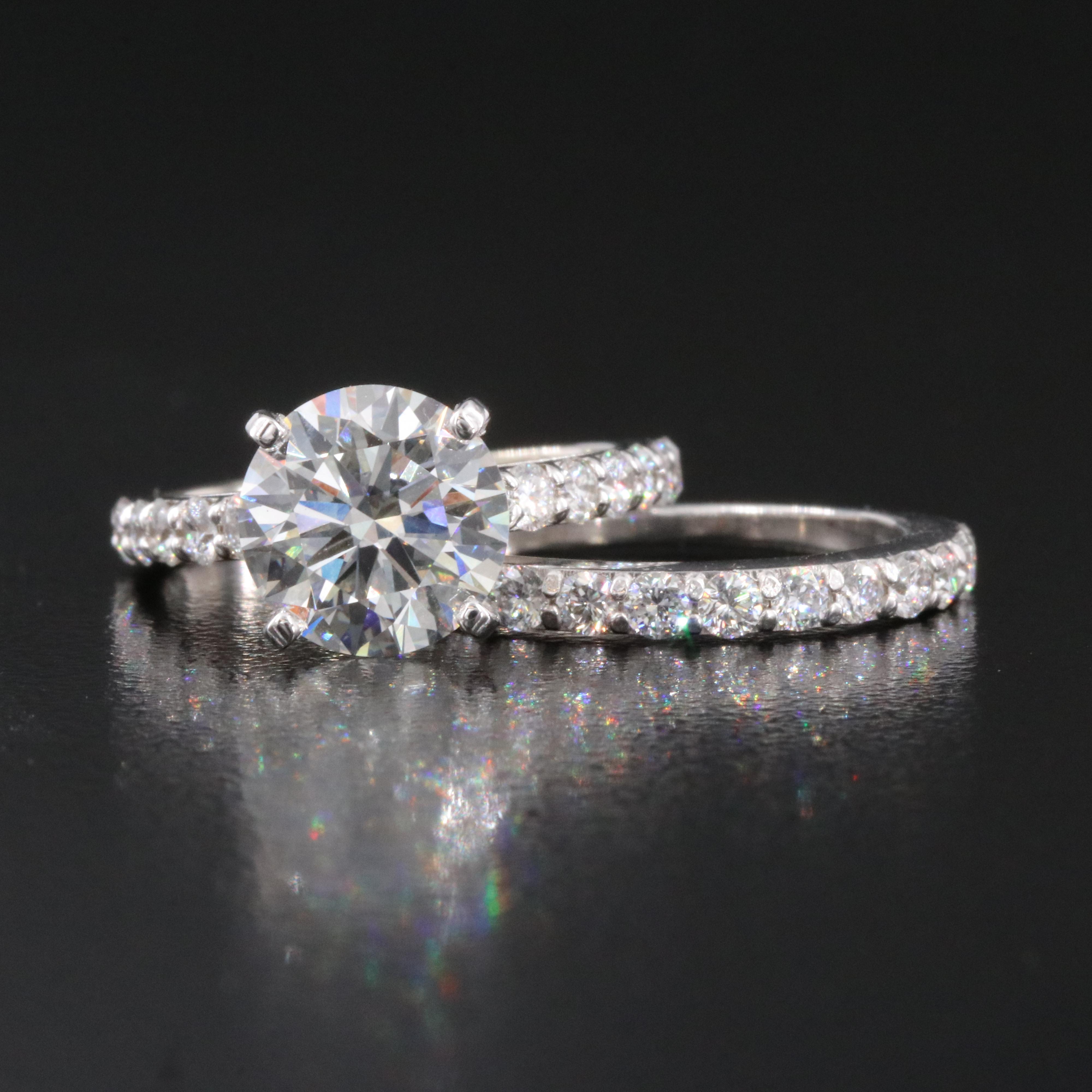 14K 3.99 CTW Lab Grown Diamond Ring Set with IGI Report