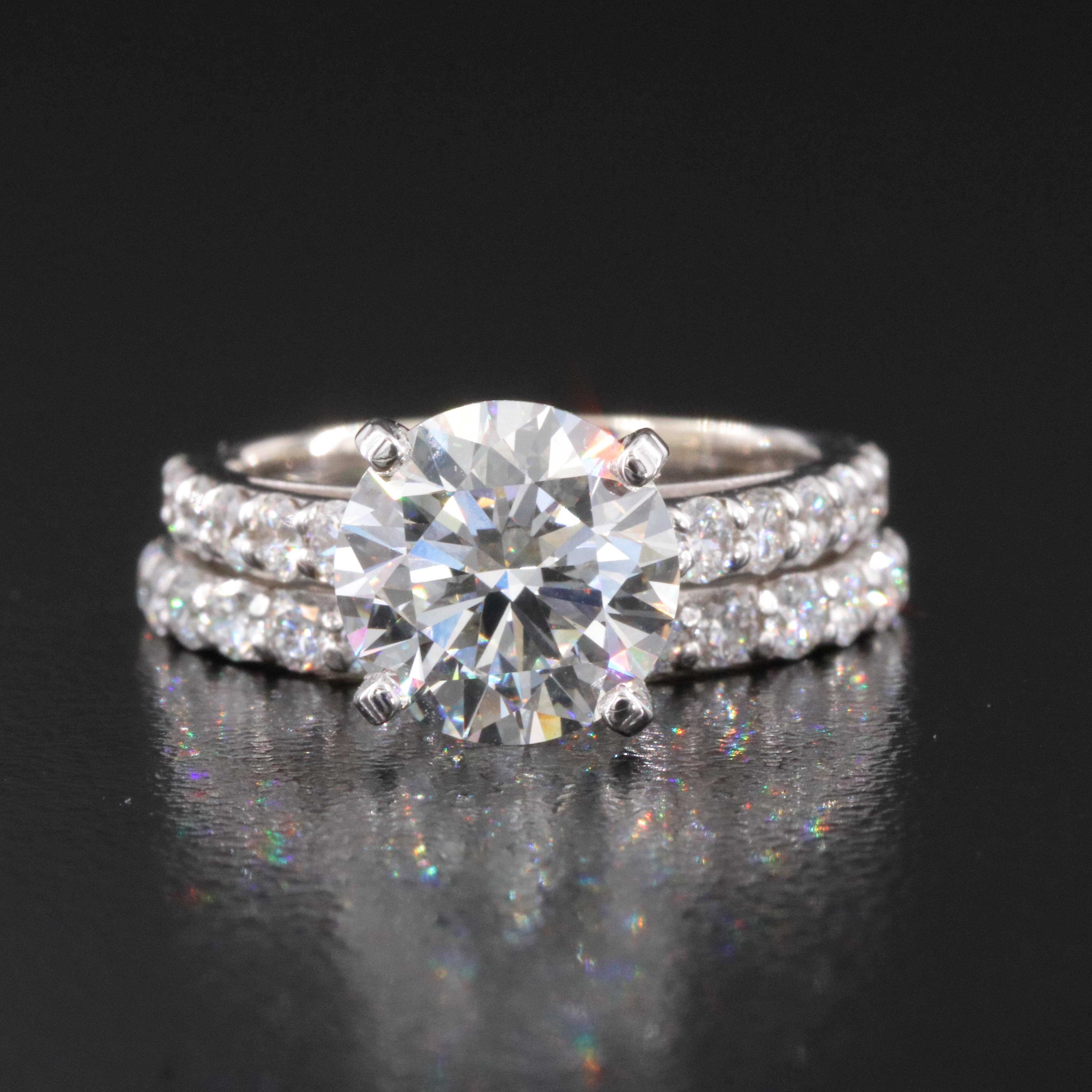 14K 3.99 CTW Lab Grown Diamond Ring Set with IGI Report