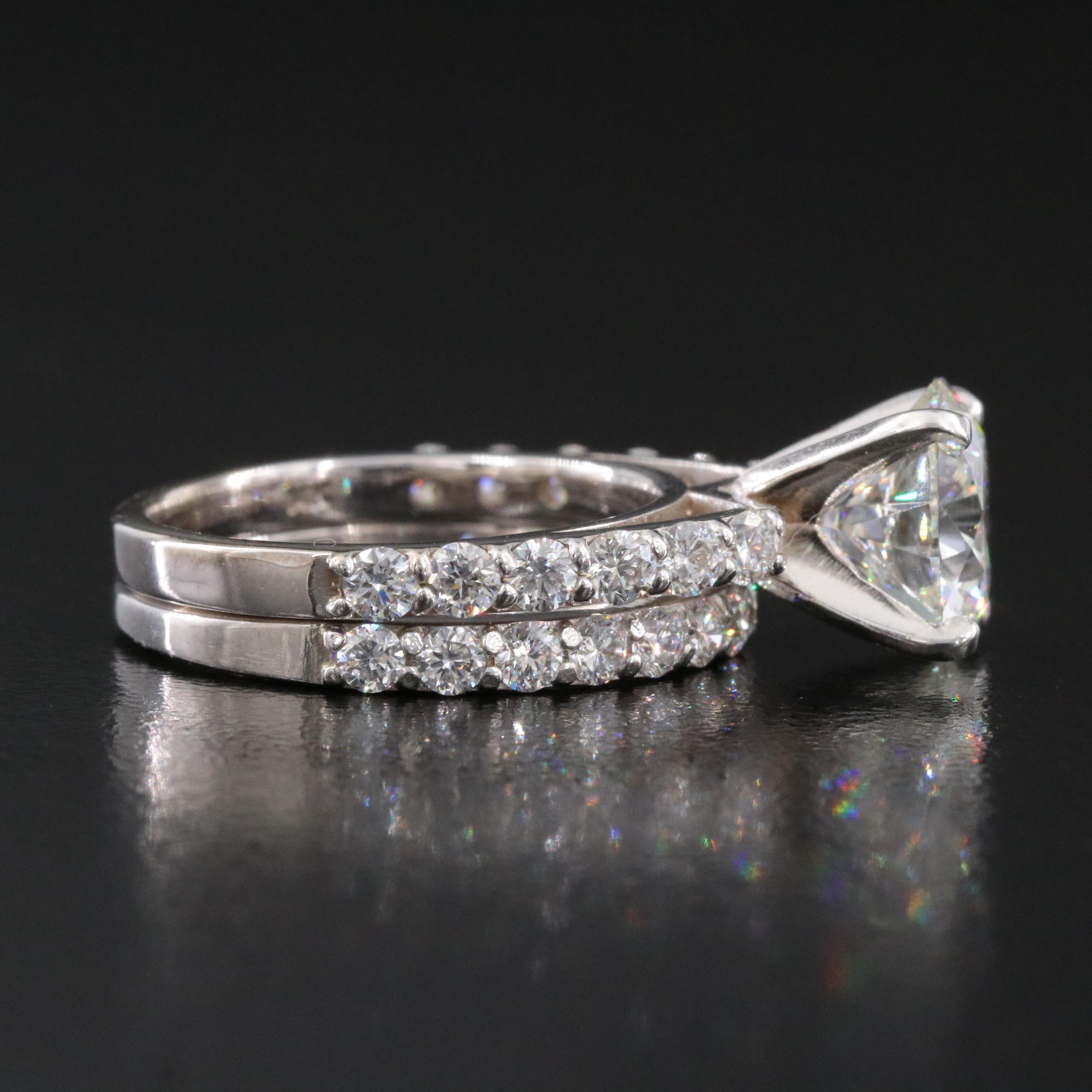 14K 3.99 CTW Lab Grown Diamond Ring Set with IGI Report