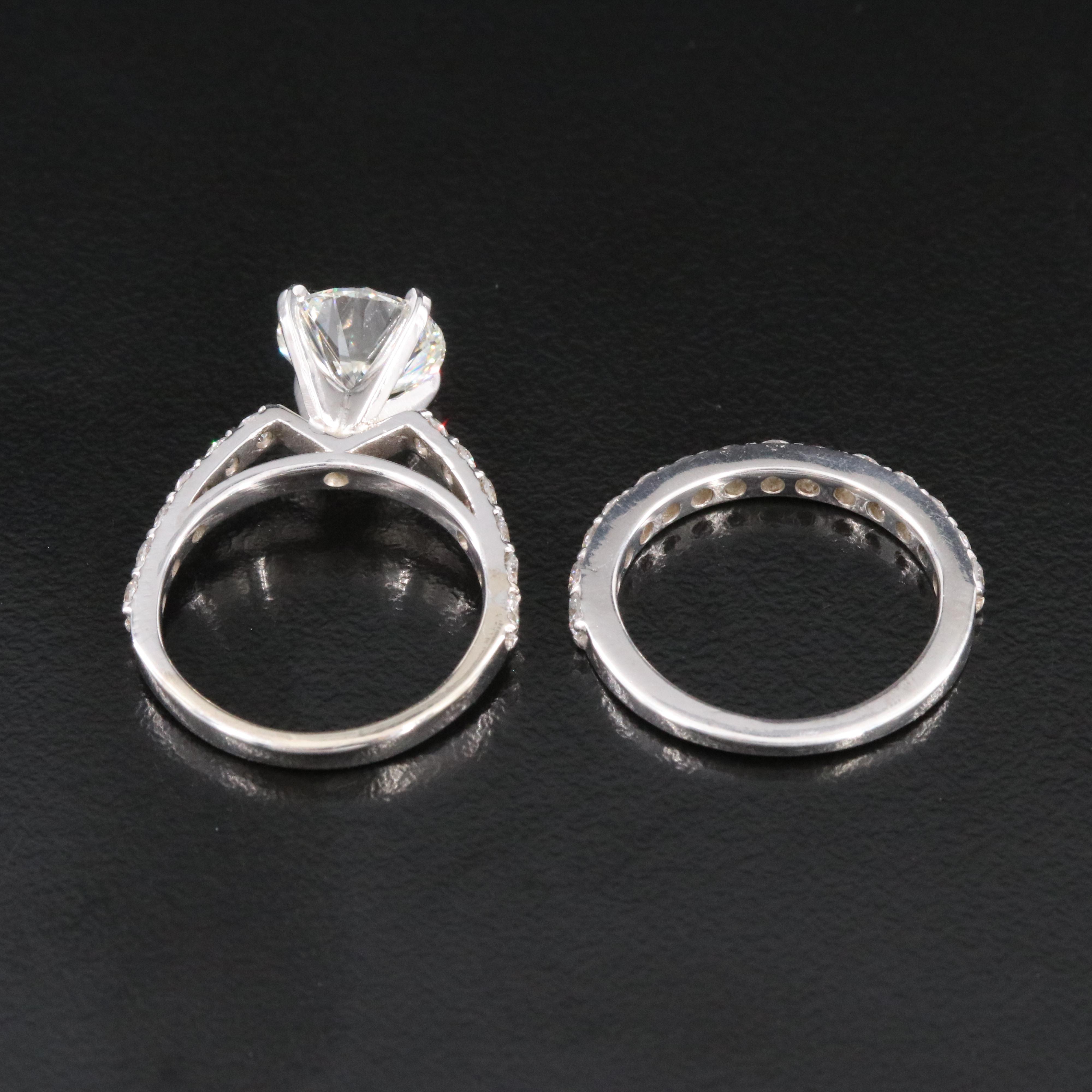 14K 3.99 CTW Lab Grown Diamond Ring Set with IGI Report