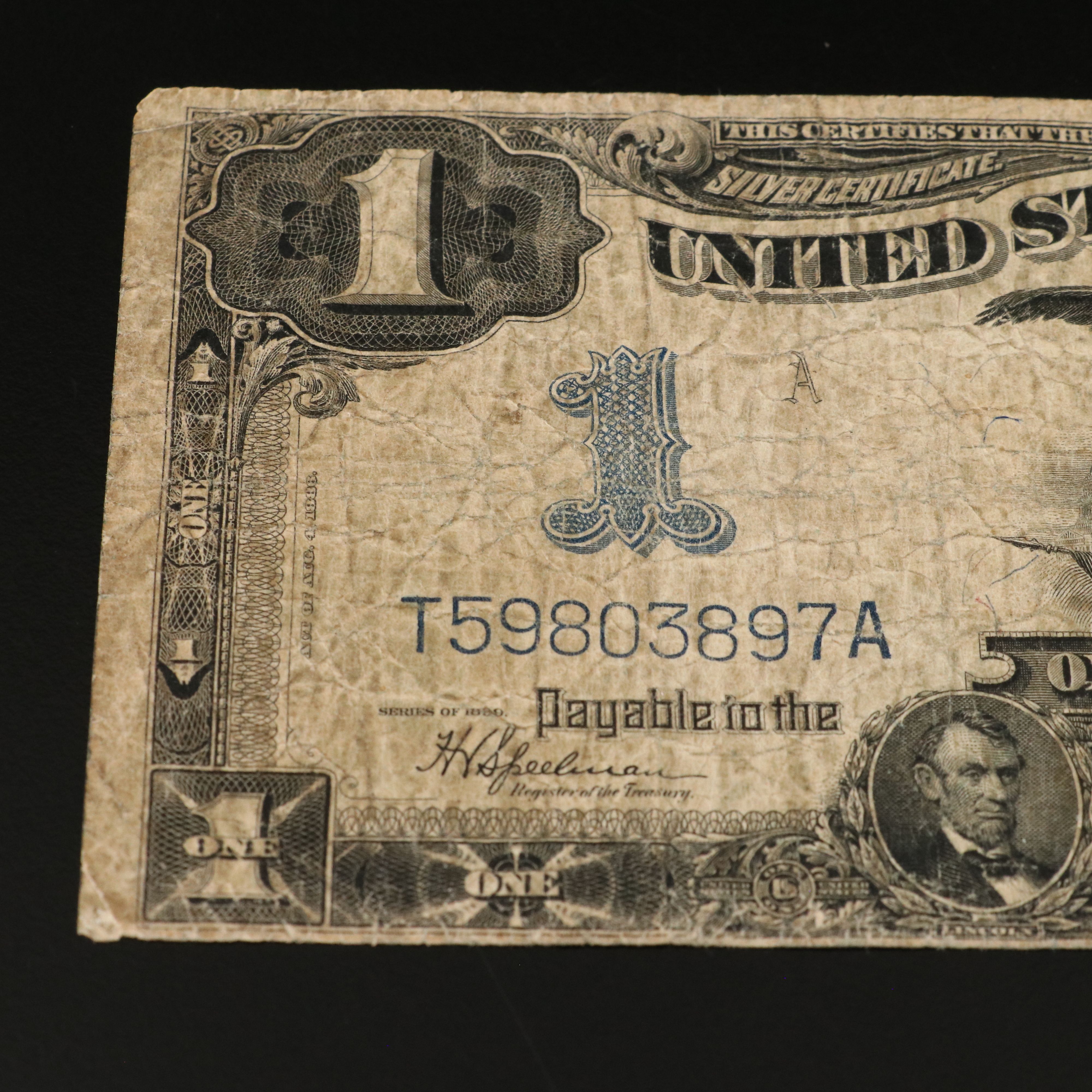 1899 Black Eagle One Dollar Silver Certificate