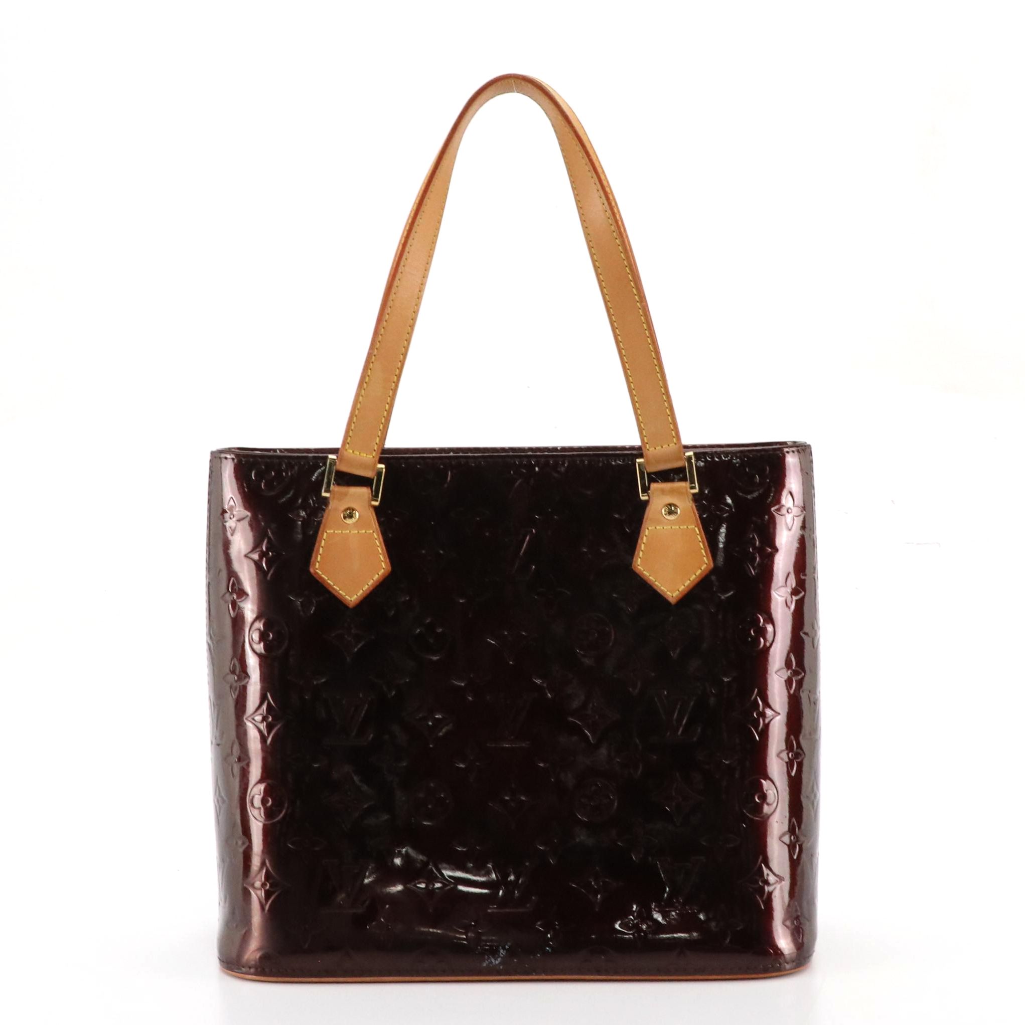 Louis Vuitton Houston Tote Bag in Amarante Monogram Vernis and Vachetta Leather