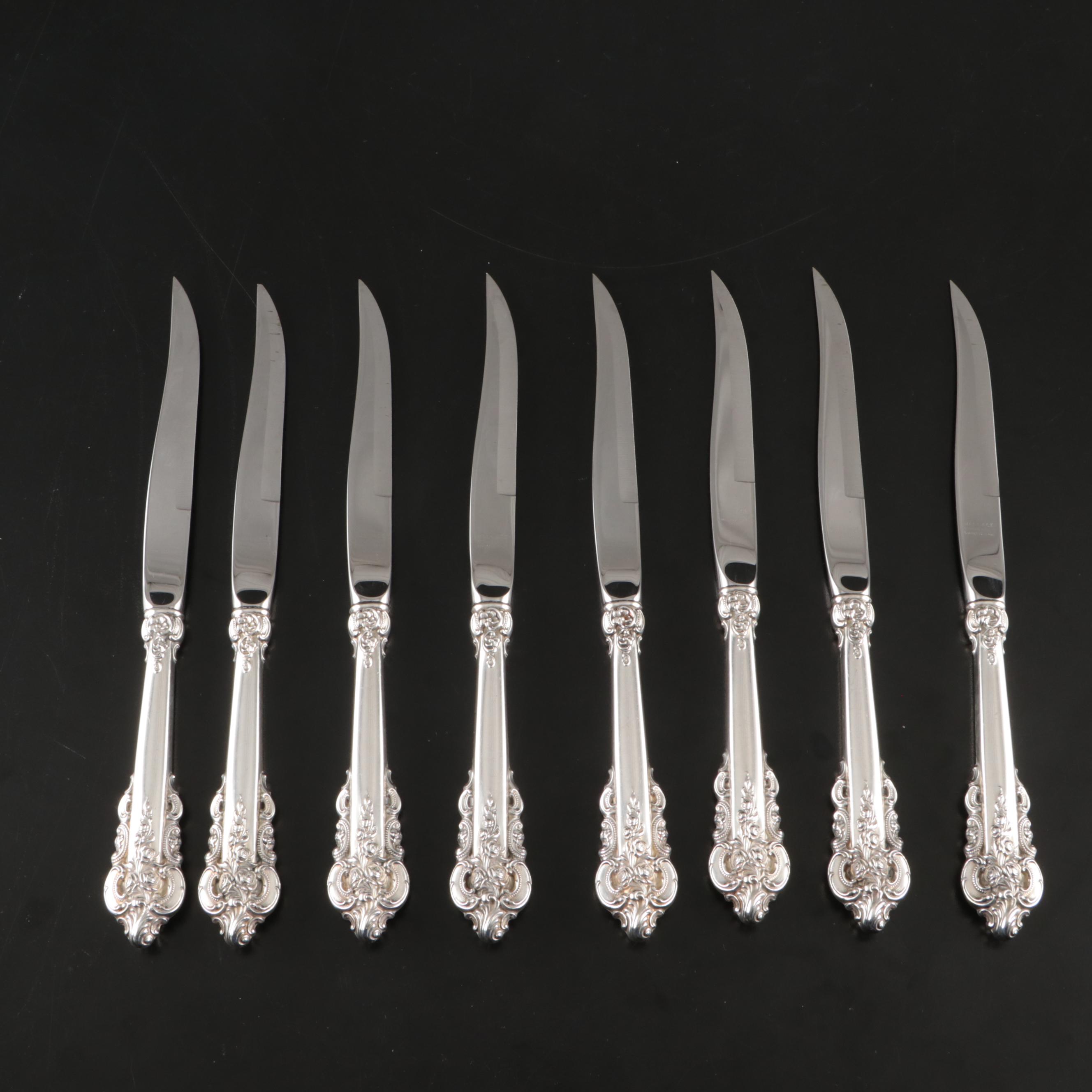Wallace "Grand Baroque" Sterling Silver Handled Steak Knives