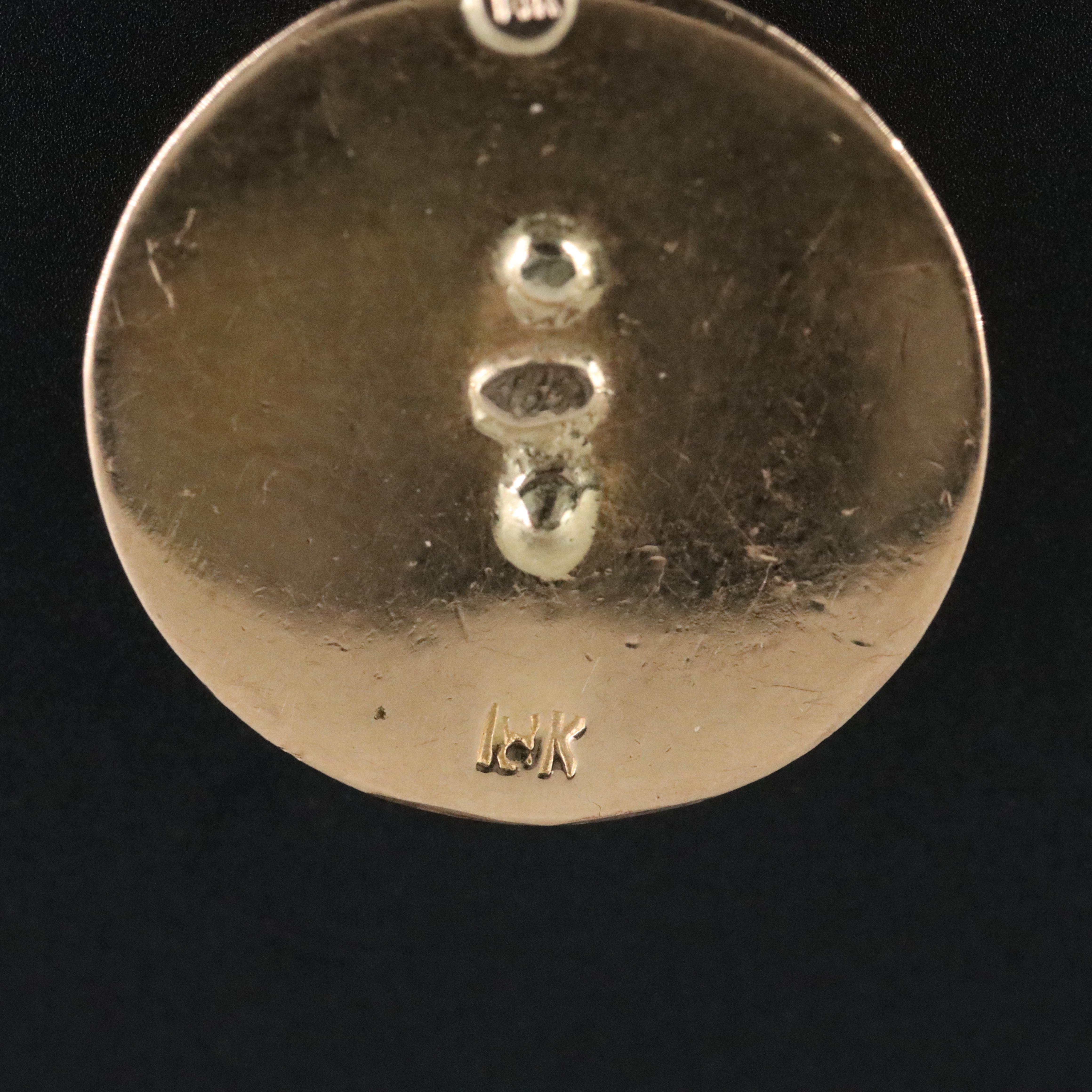 14K Incan Pendant Necklace with 18K Accent