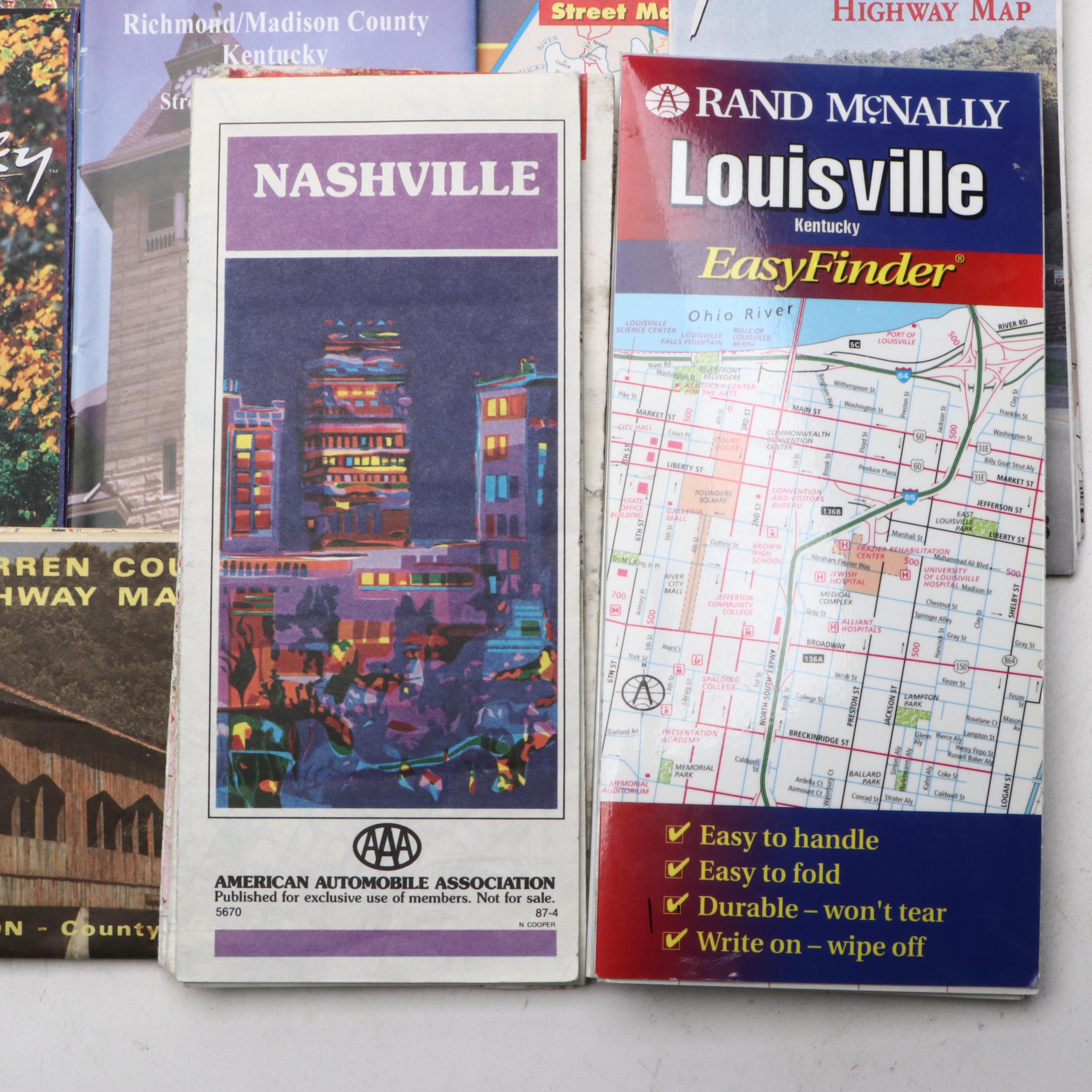 Randy McNally Road Atlases with Kentucky Industrial Sites Map and Other Maps