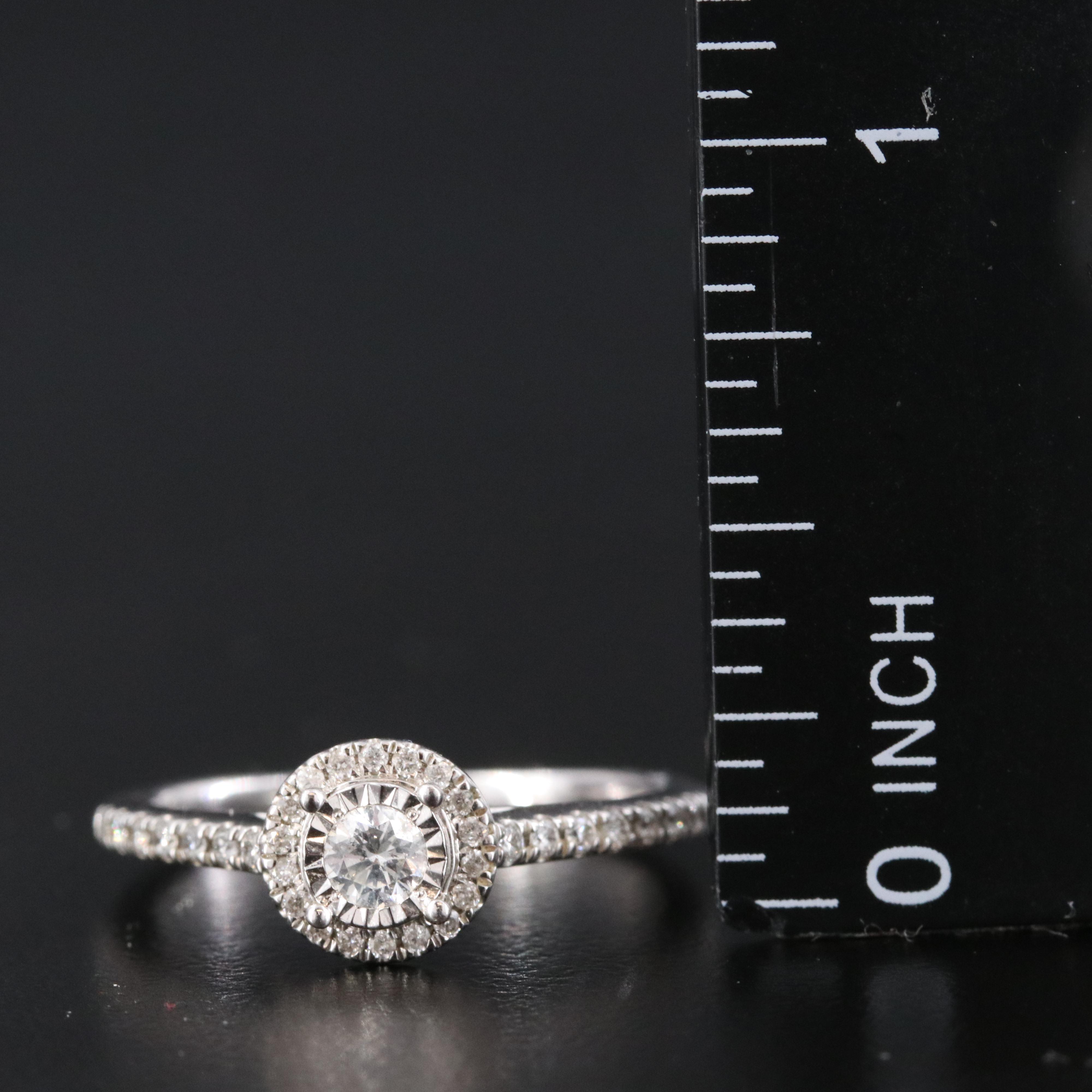 10K 0.35 CTW Diamond Halo Ring