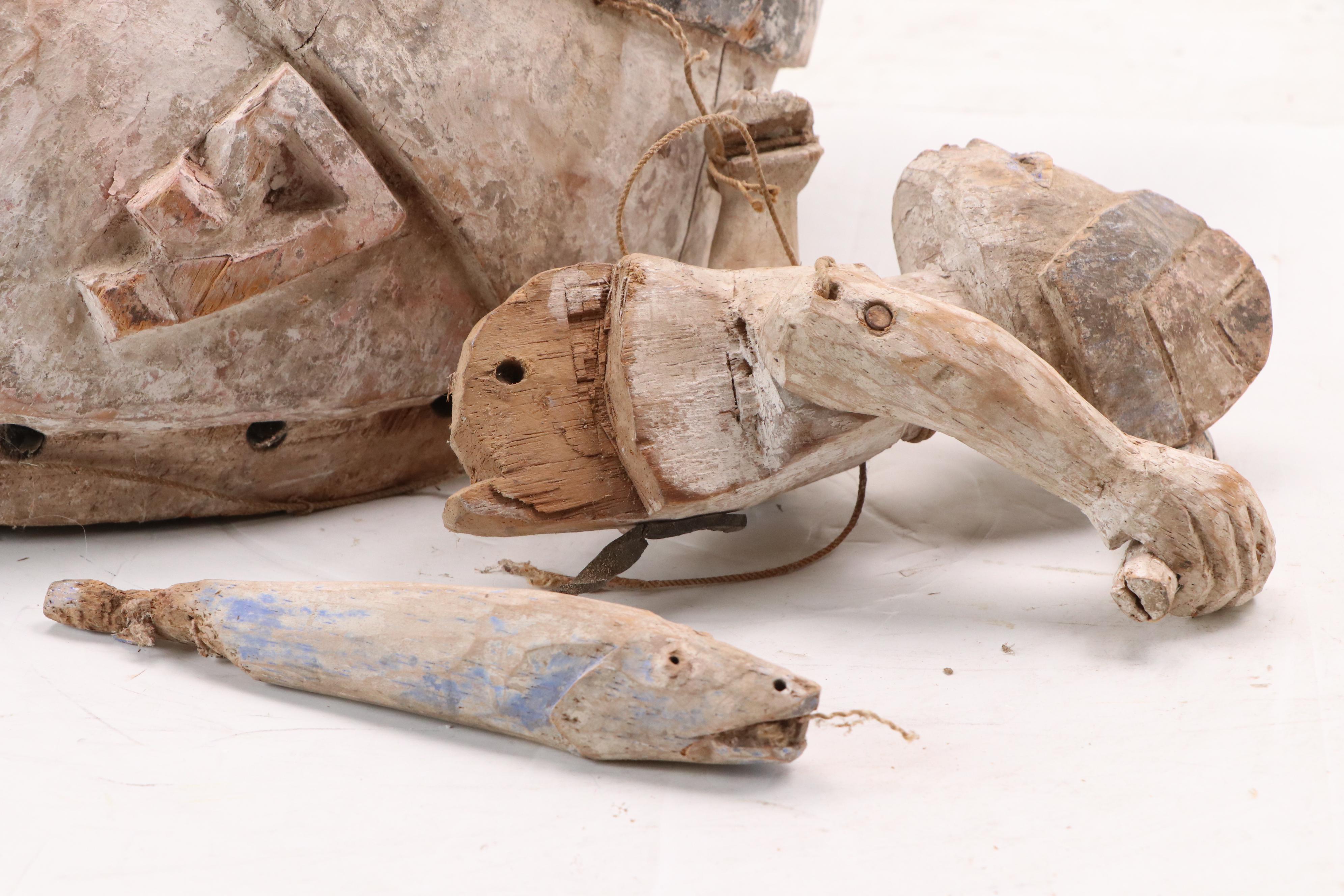 Yorùbá Gelede Carved Wood Helmet Mask, 20th Century