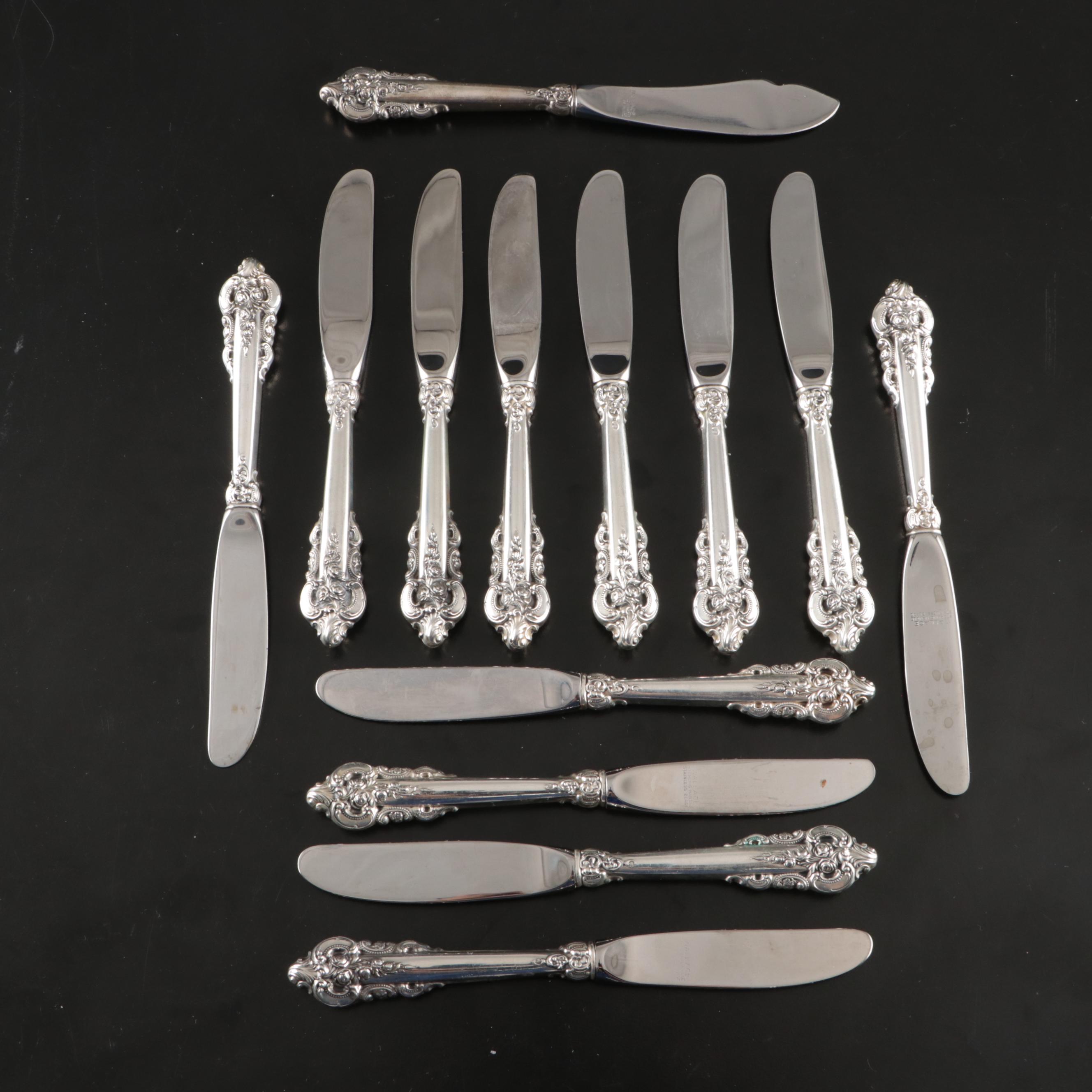 Wallace "Grand Baroque" Sterling Silver Handle Butter Spreaders