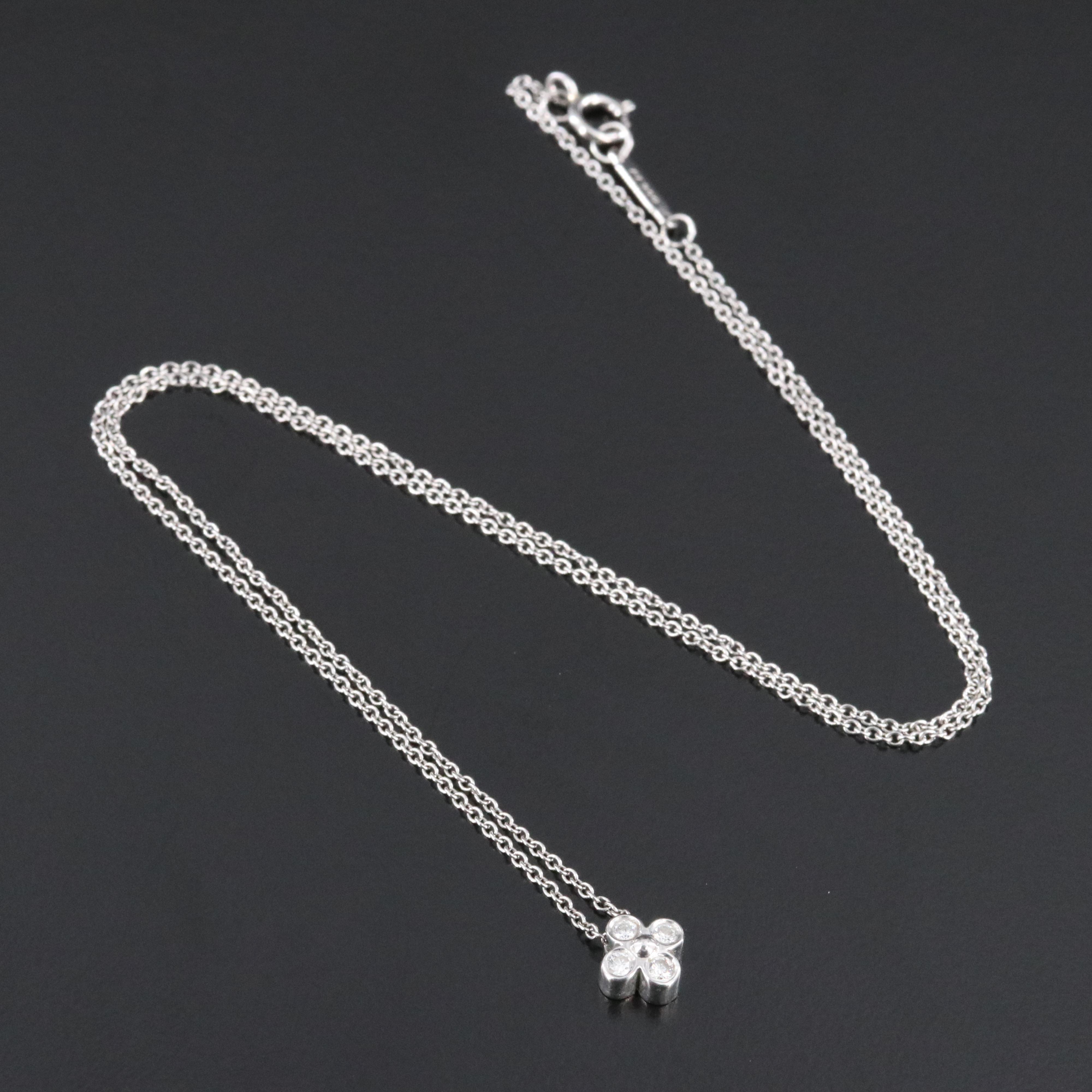 Tiffany & Co. Platinum and Diamond Flower Necklace