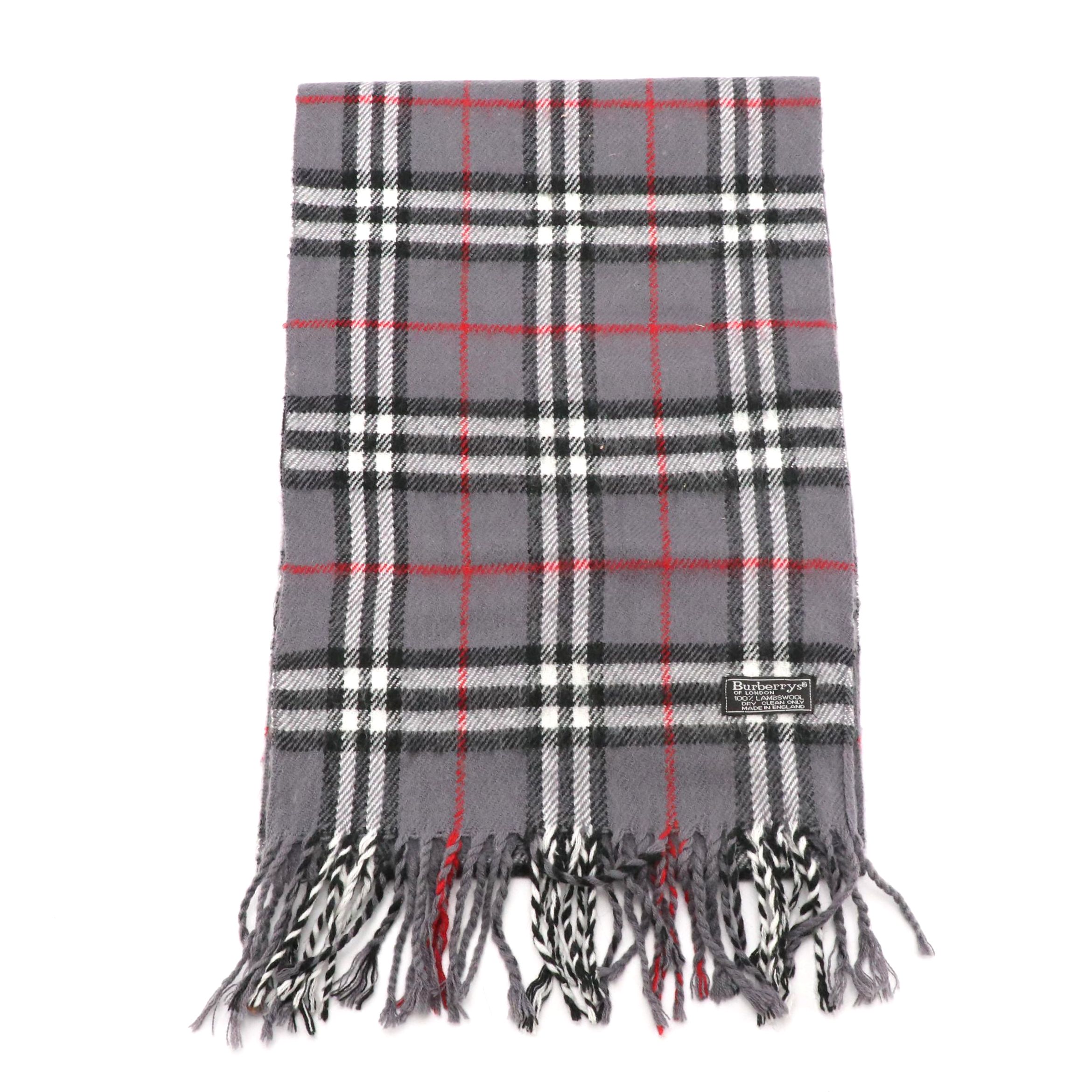 Burberrys Vintage House Check Lambswool Fringe Scarf