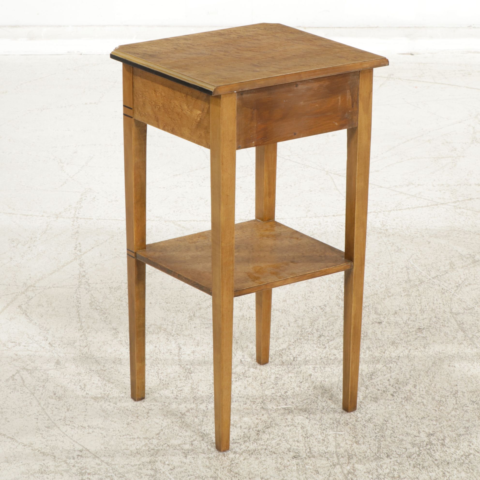 Regency Style Bird's Eye Maple Demilune Hall and Side Tables, Mid-20th Century