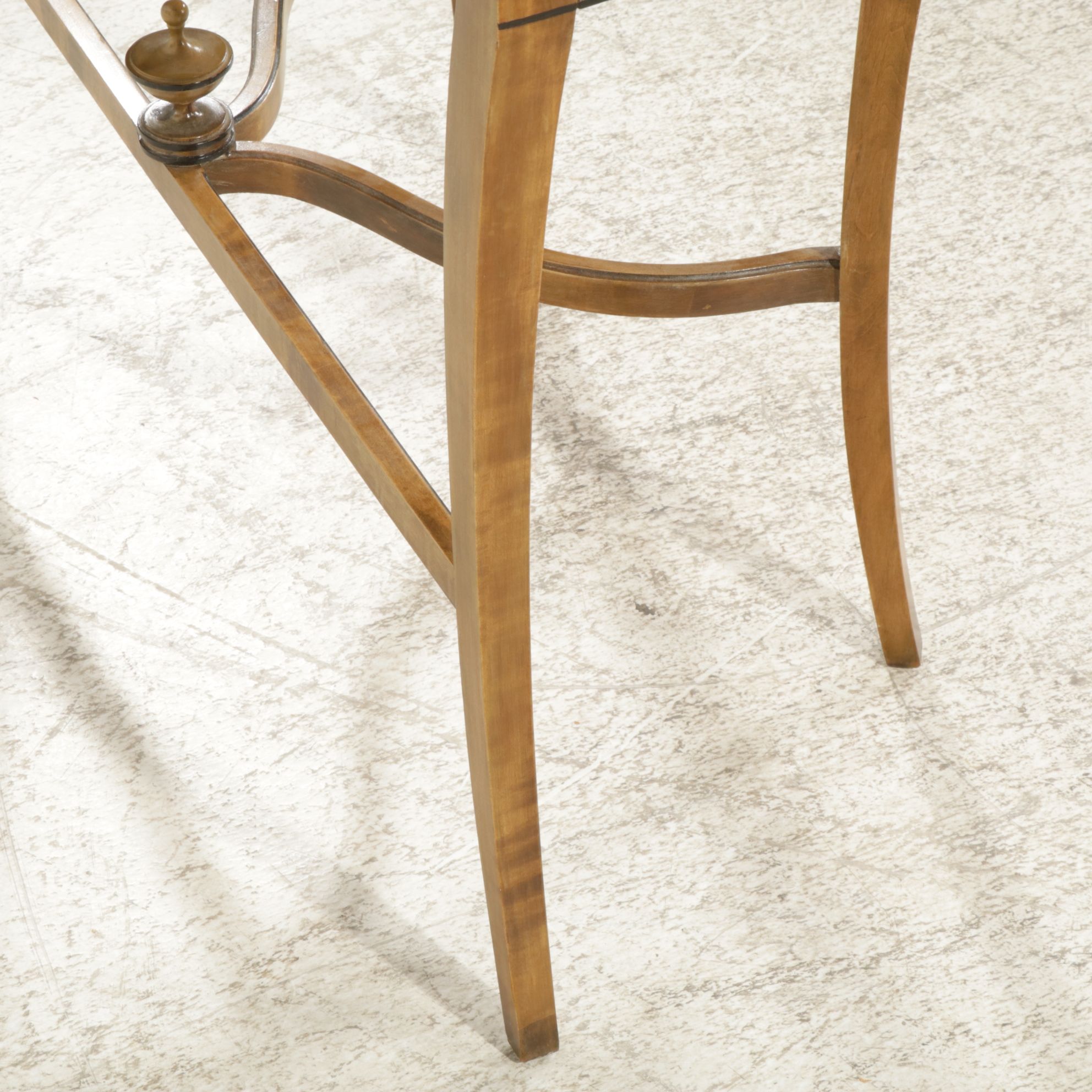 Regency Style Bird's Eye Maple Demilune Hall and Side Tables, Mid-20th Century