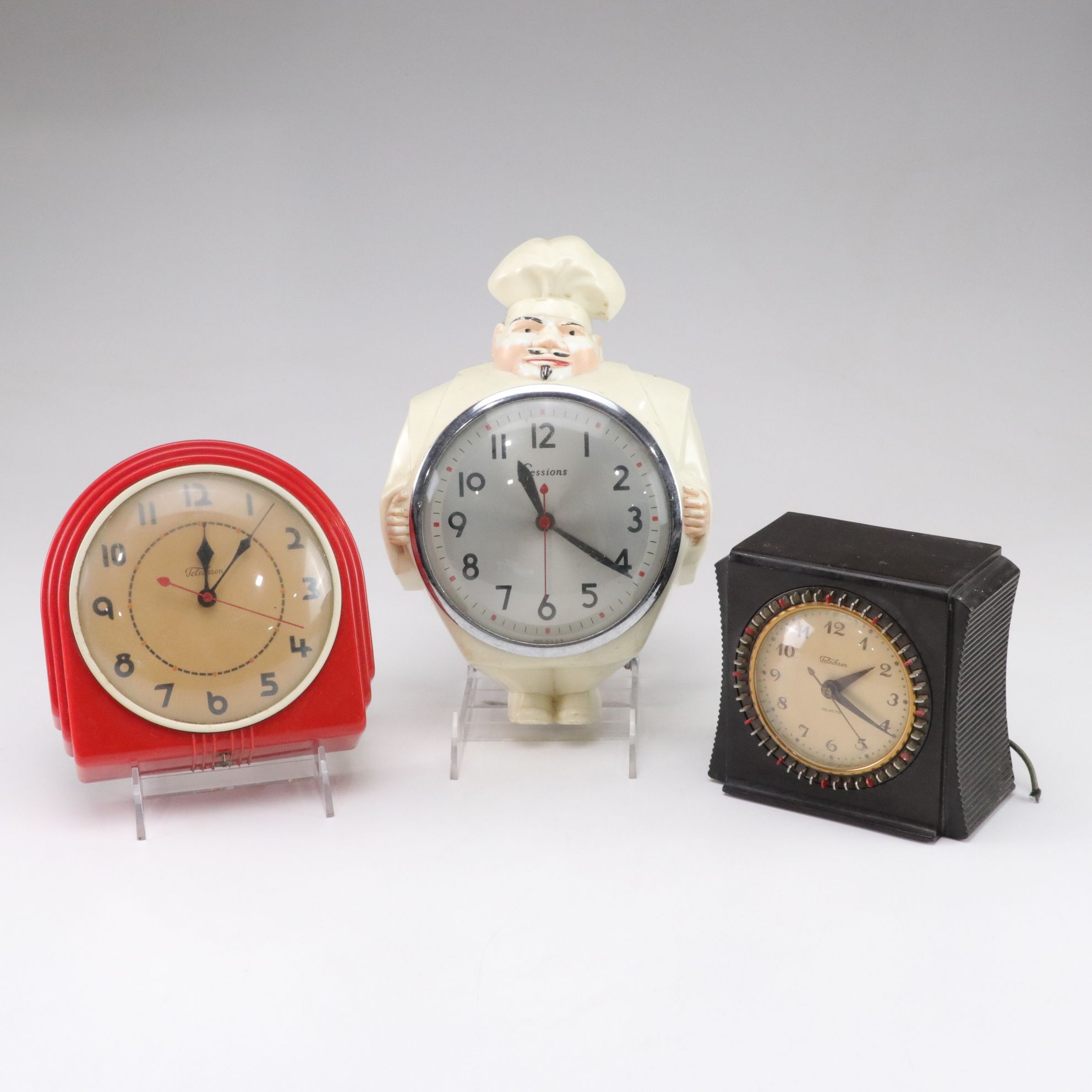 Novelty Chef & Other Vintage Wall Clocks, Mid-20th Century