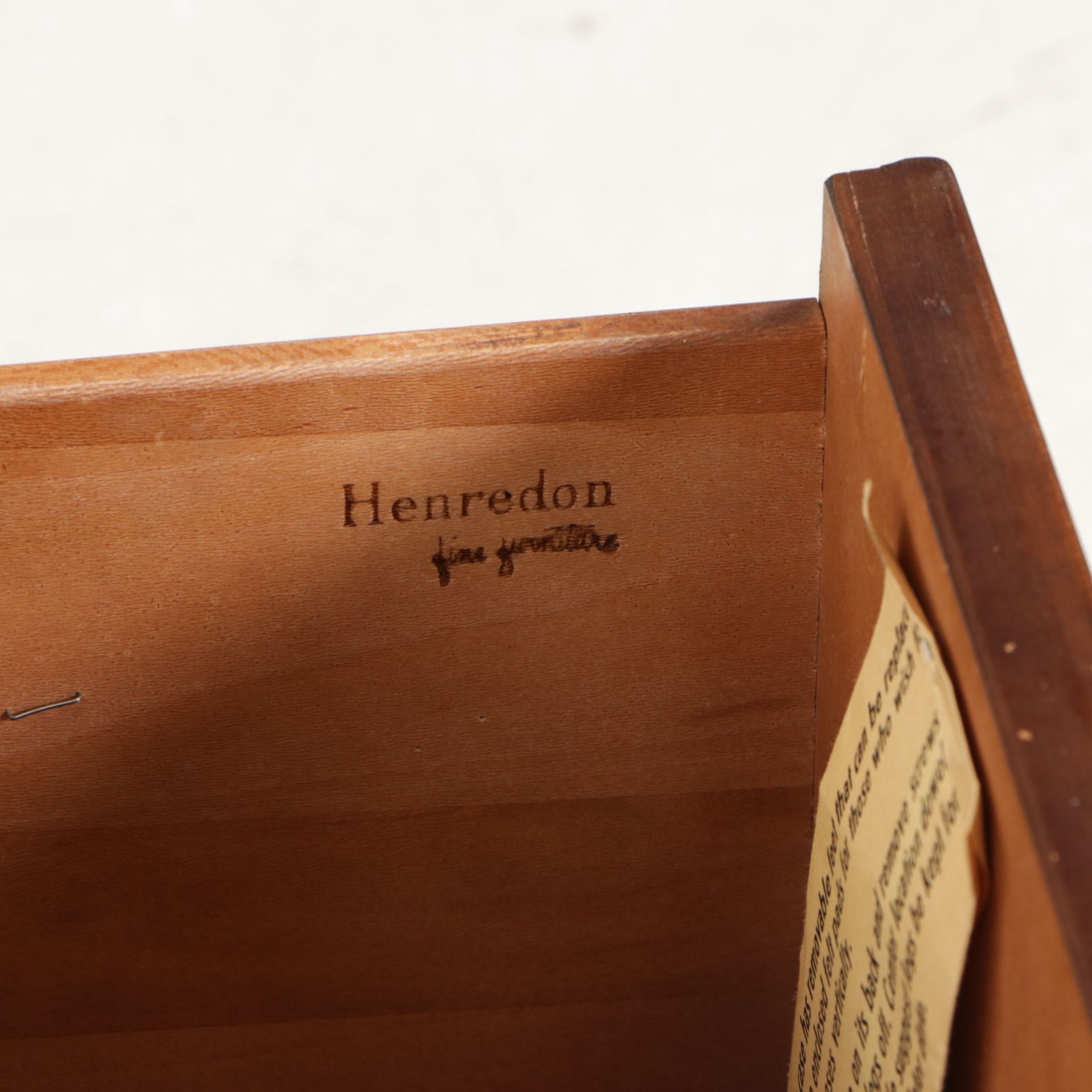 Pair of Henredon Campaign Style Walnut Nightstands, Late 20th Century