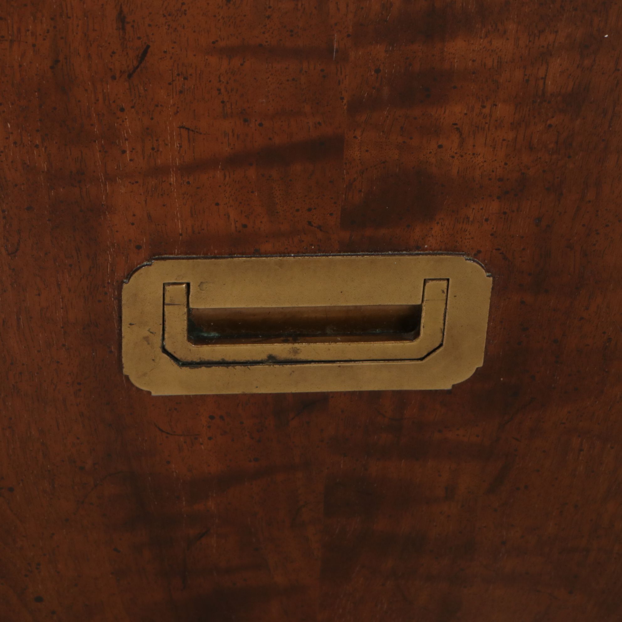 Pair of Henredon Campaign Style Walnut Nightstands, Late 20th Century