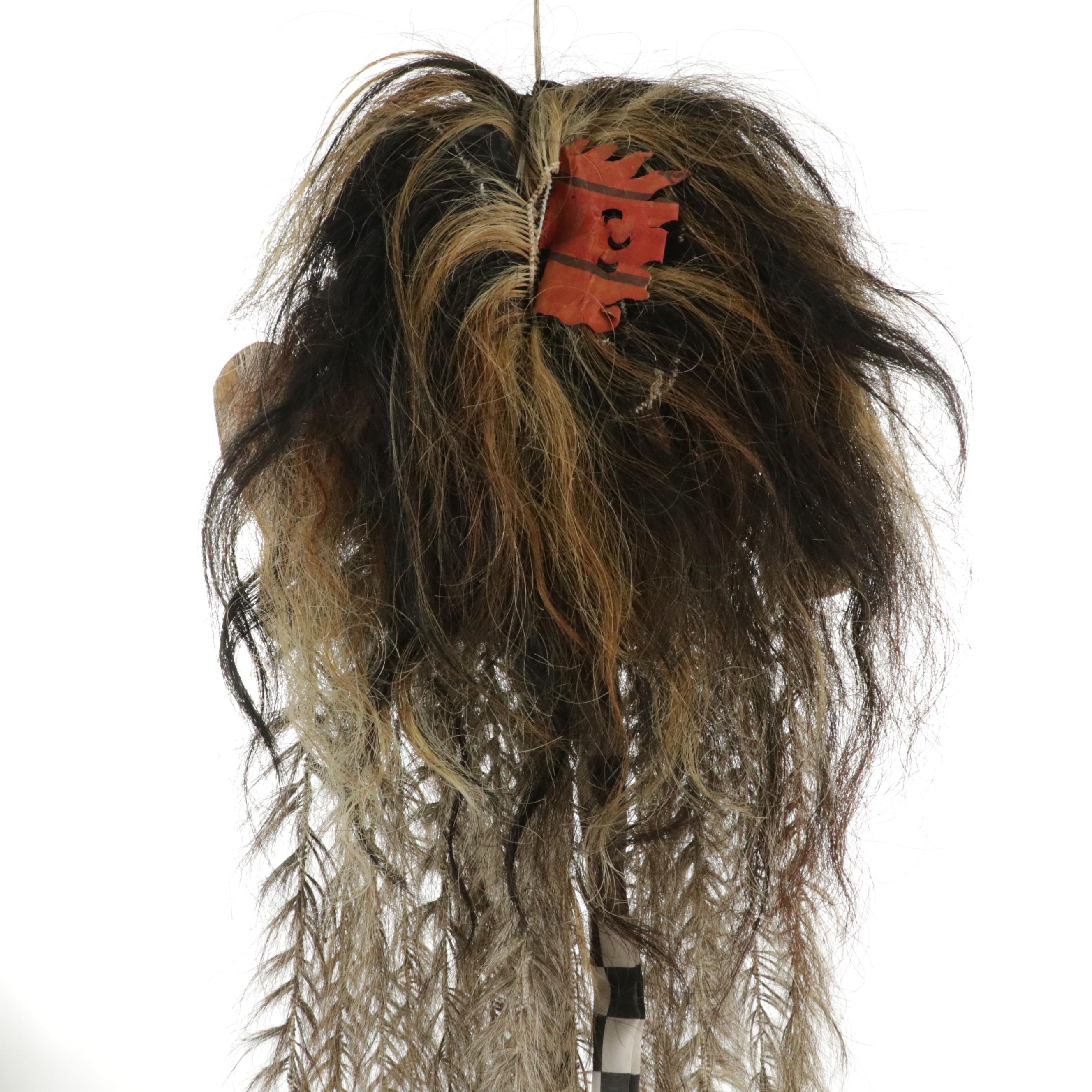 Balinese "Rangda" Demon Queen Hand-Painted Carved Wood and Tusk Demon Mask