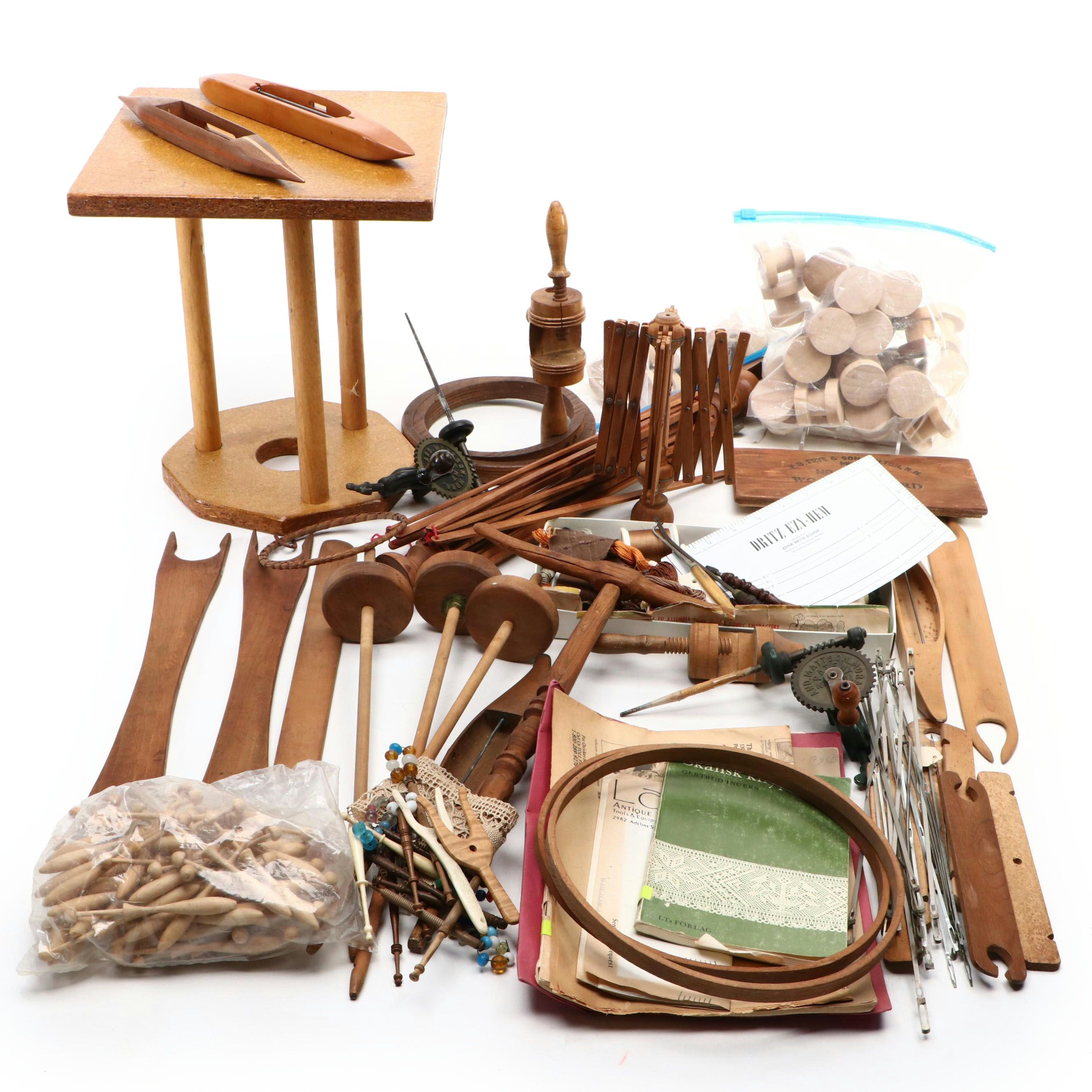 Wooden Braiding and Weaving Implements