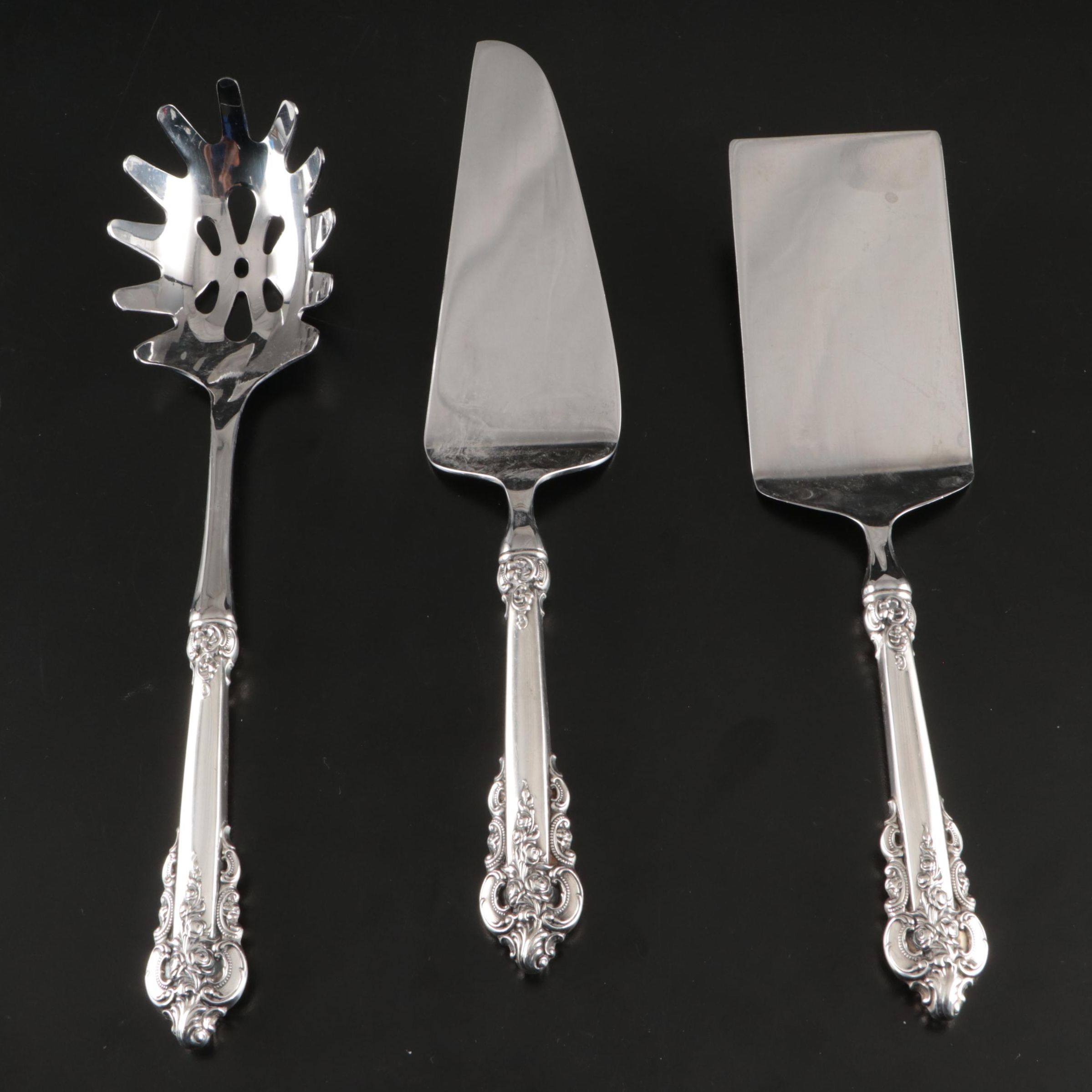 Wallace "Grand Baroque" Sterling Silver Handled Serving Utensils
