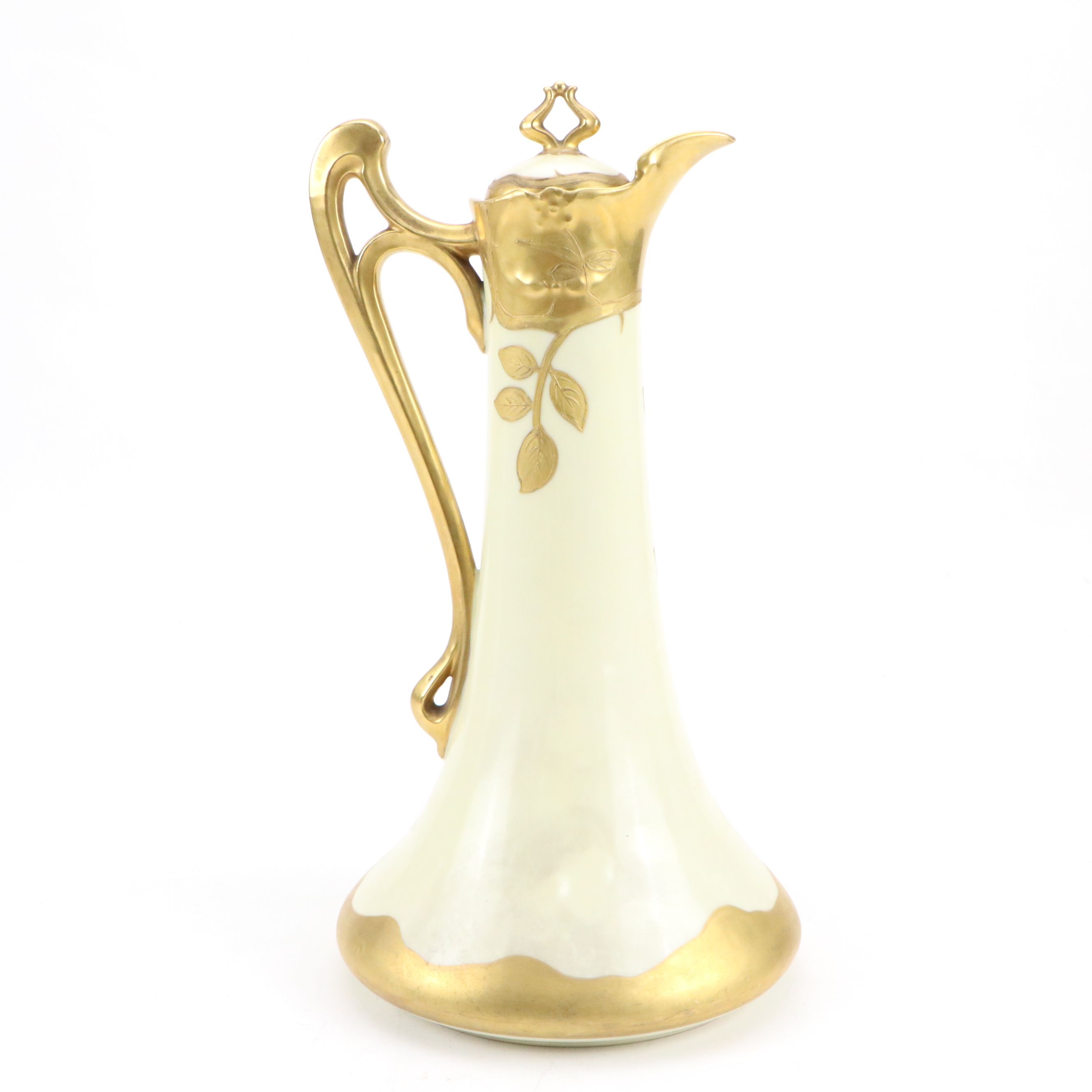 Art Nouveau Style Elite Works St. Martial Limoges Porcelain Carafe, 1920-1932