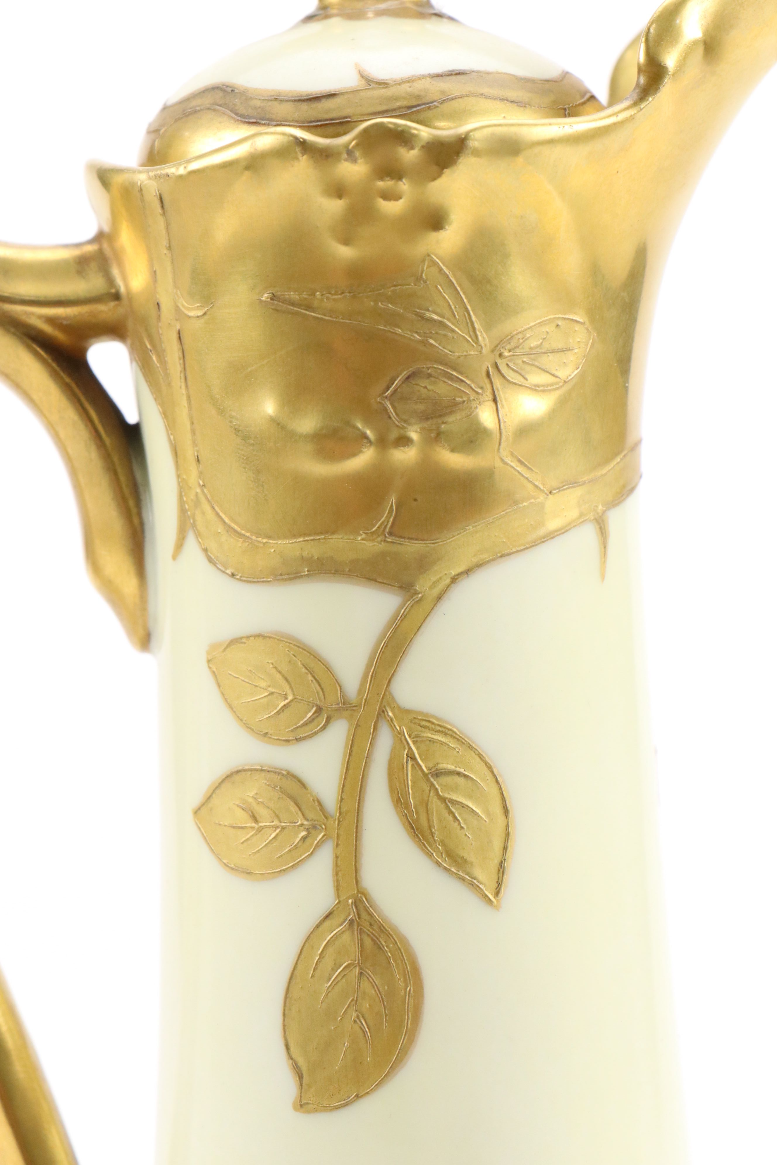 Art Nouveau Style Elite Works St. Martial Limoges Porcelain Carafe, 1920-1932