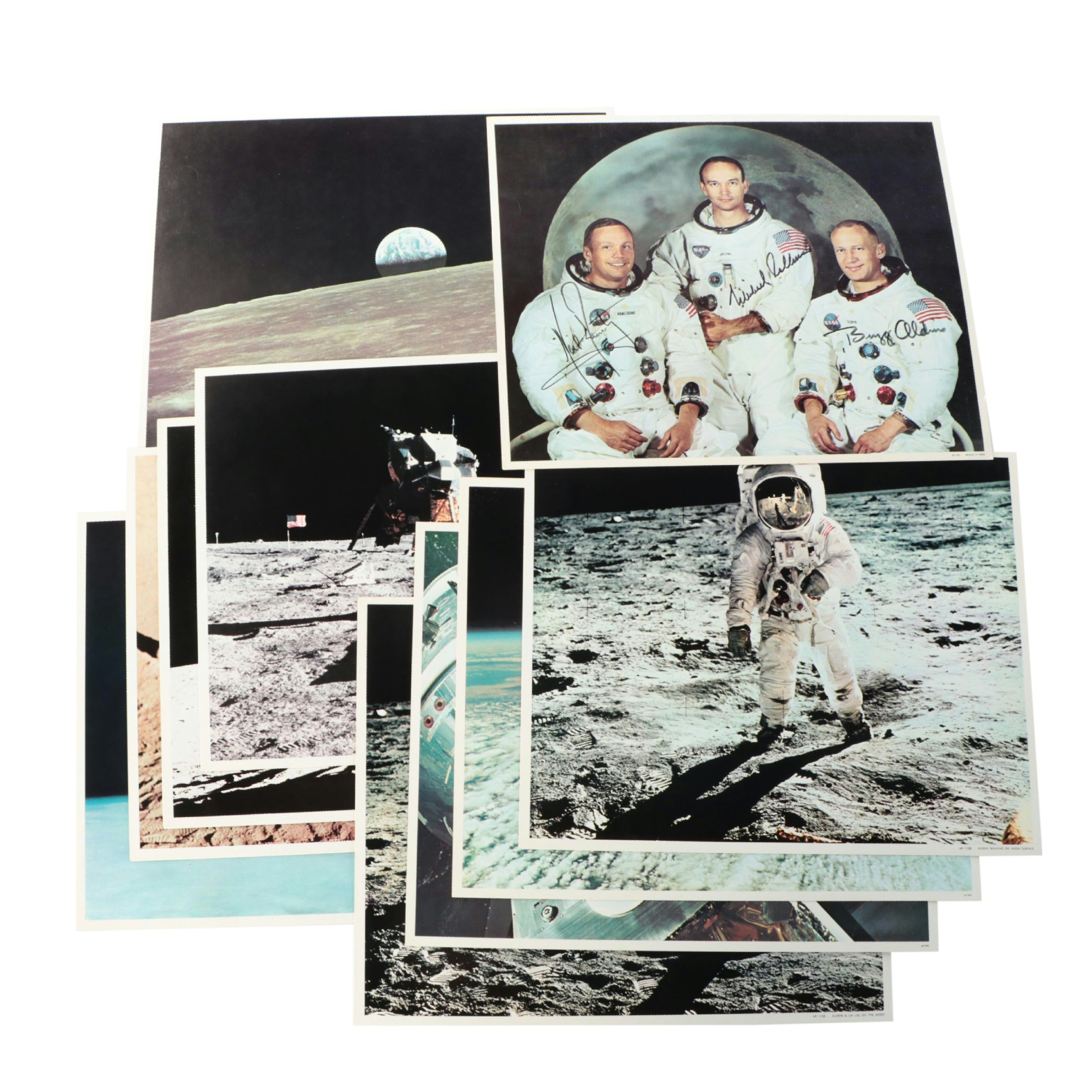 Offset Lithographs of NASA Scenes Including "Apollo 11 Crew"