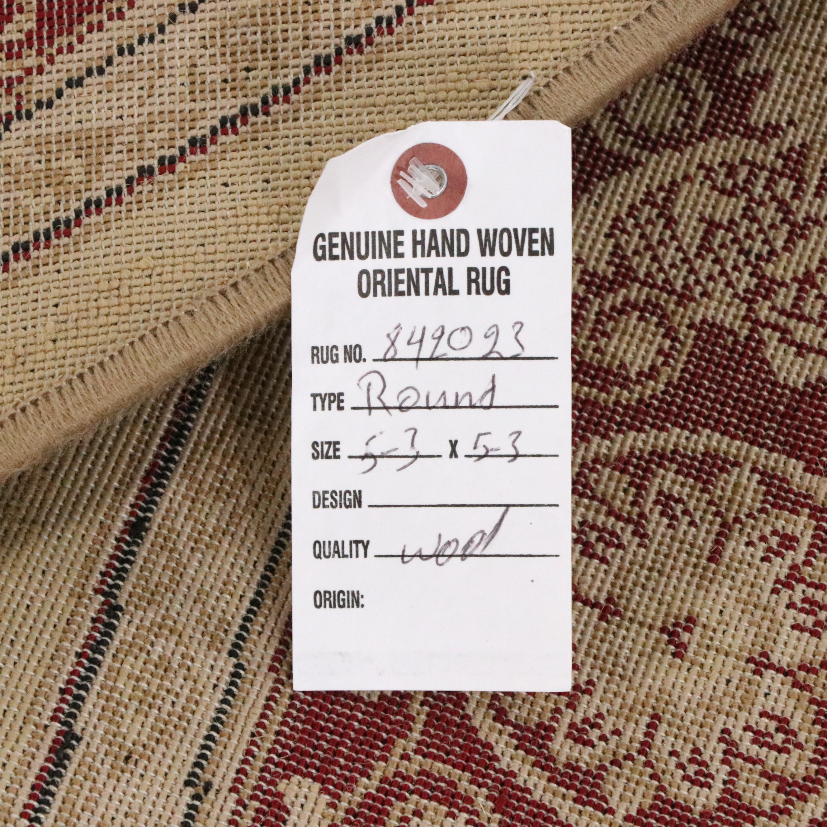 5'3 Round Machine Made Indian Agra Style Area Rug