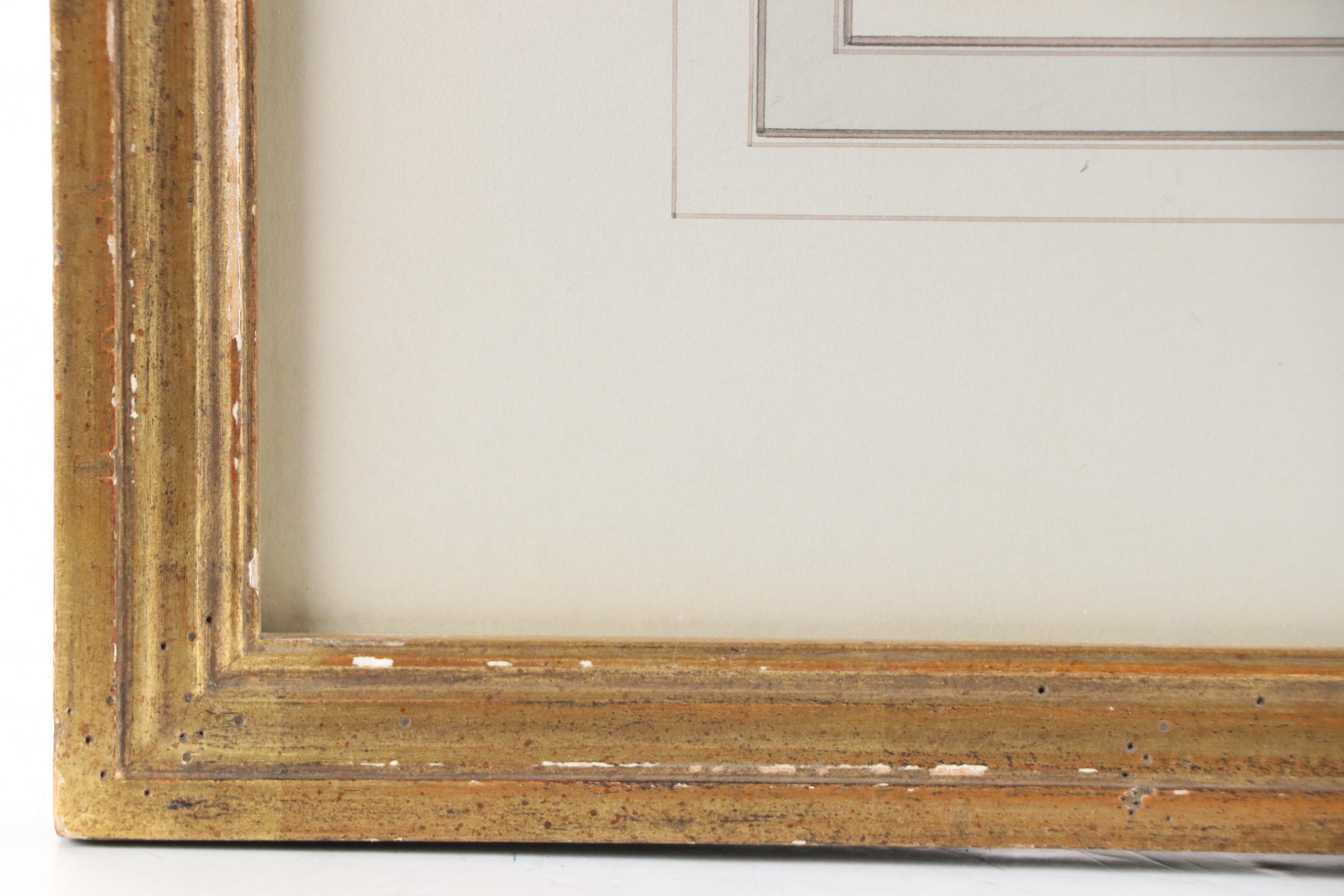 Ink and Watercolor Painting of French Commune "St. Sauveur le Vicomte," 1849