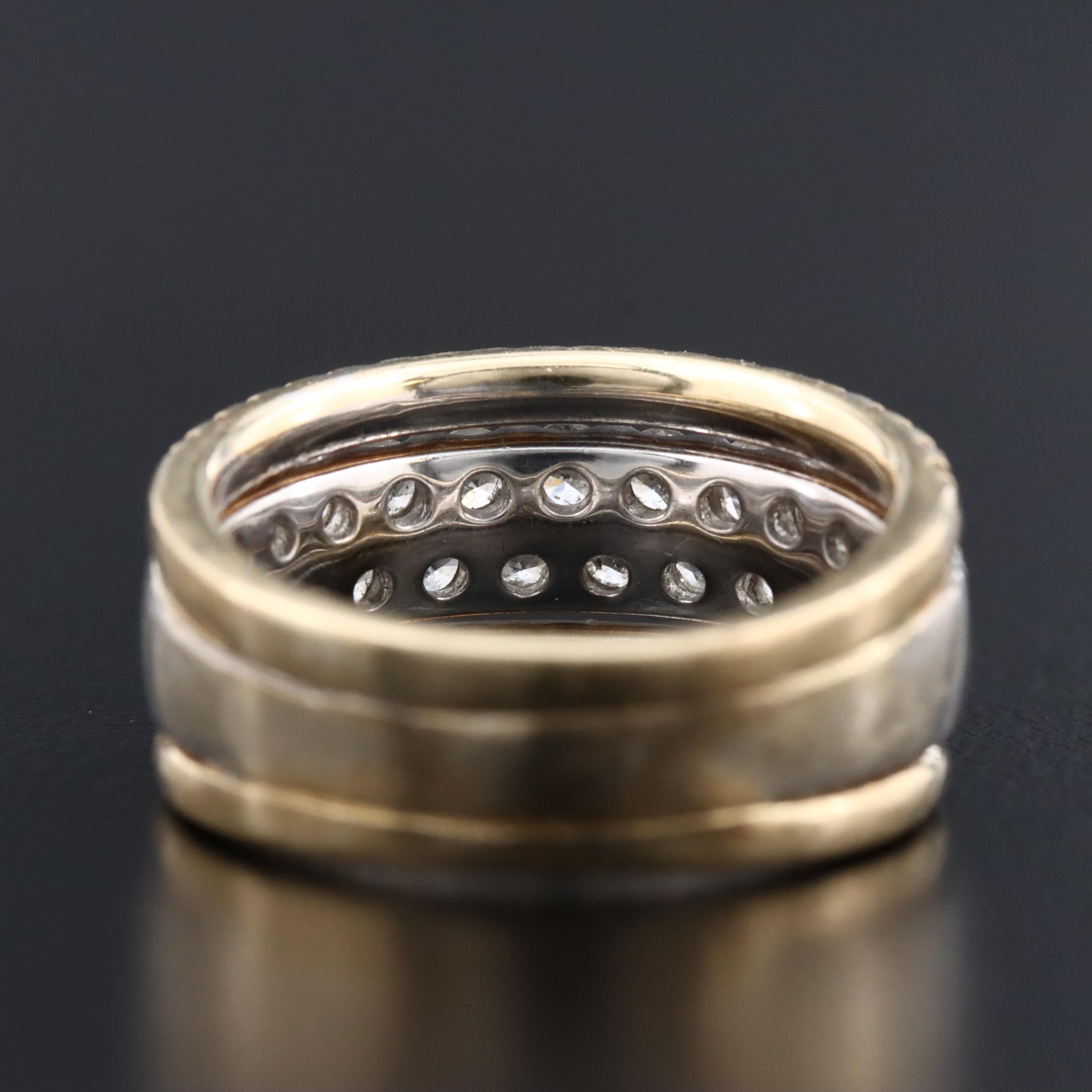 14K Two Tone Gold 1.89 CTW Diamond Tapered Ring