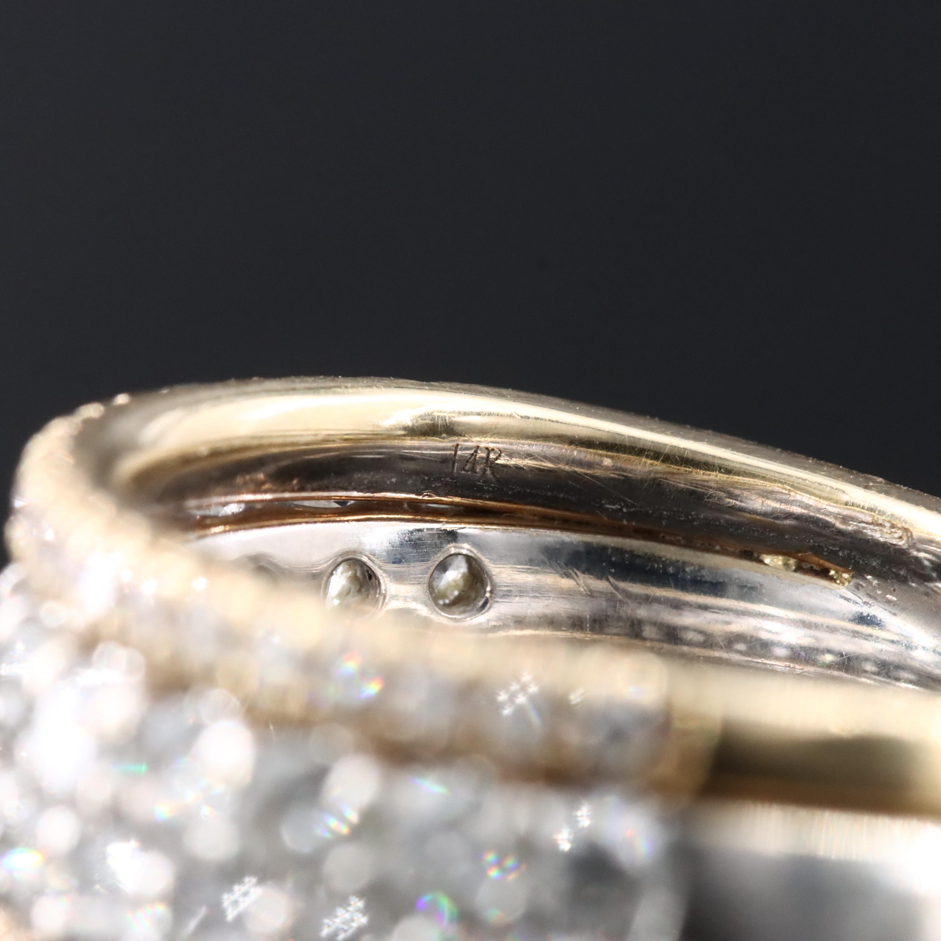 14K Two Tone Gold 1.89 CTW Diamond Tapered Ring