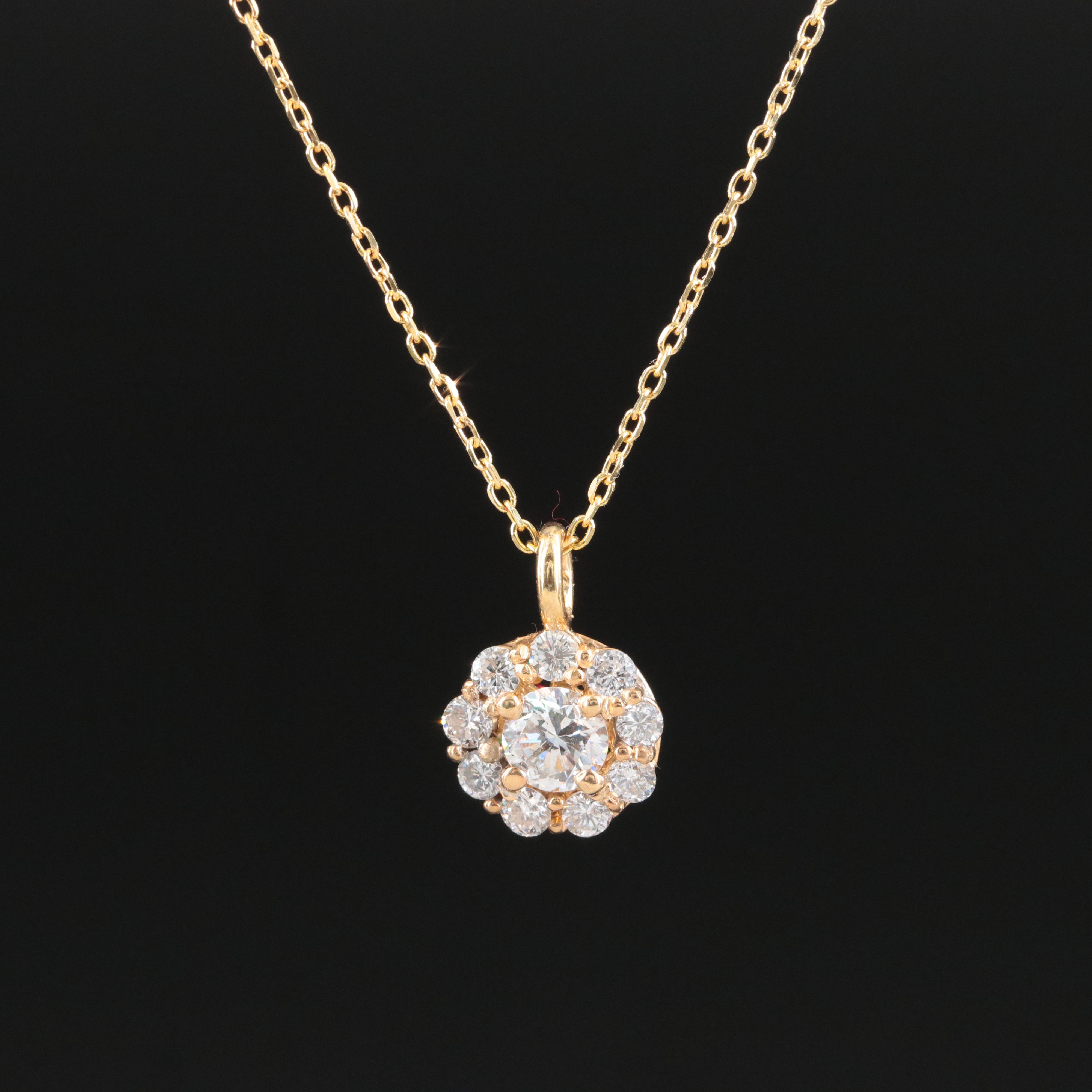 14K 0.76 CTW Diamond Pendant Necklace