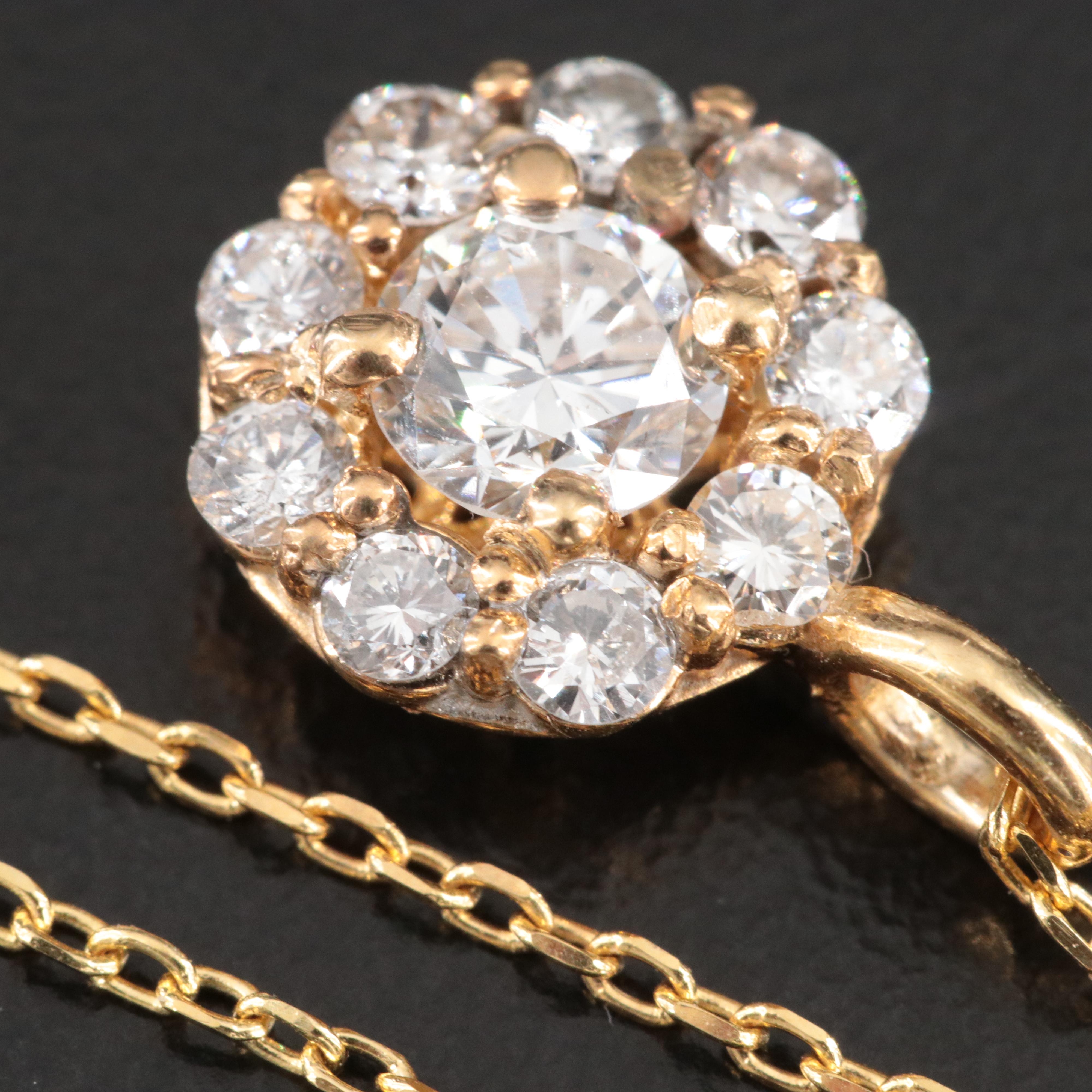 14K 0.76 CTW Diamond Pendant Necklace