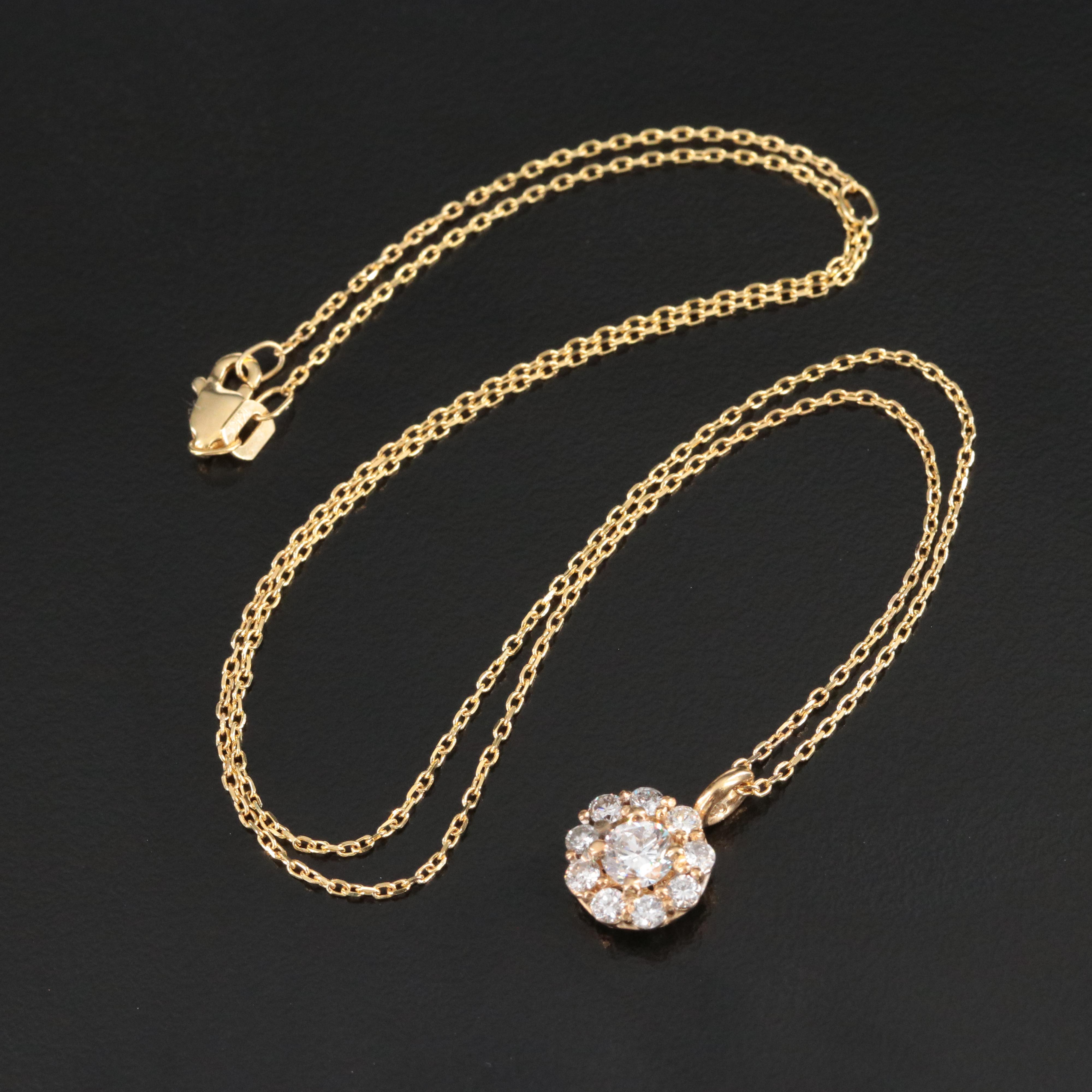 14K 0.76 CTW Diamond Pendant Necklace