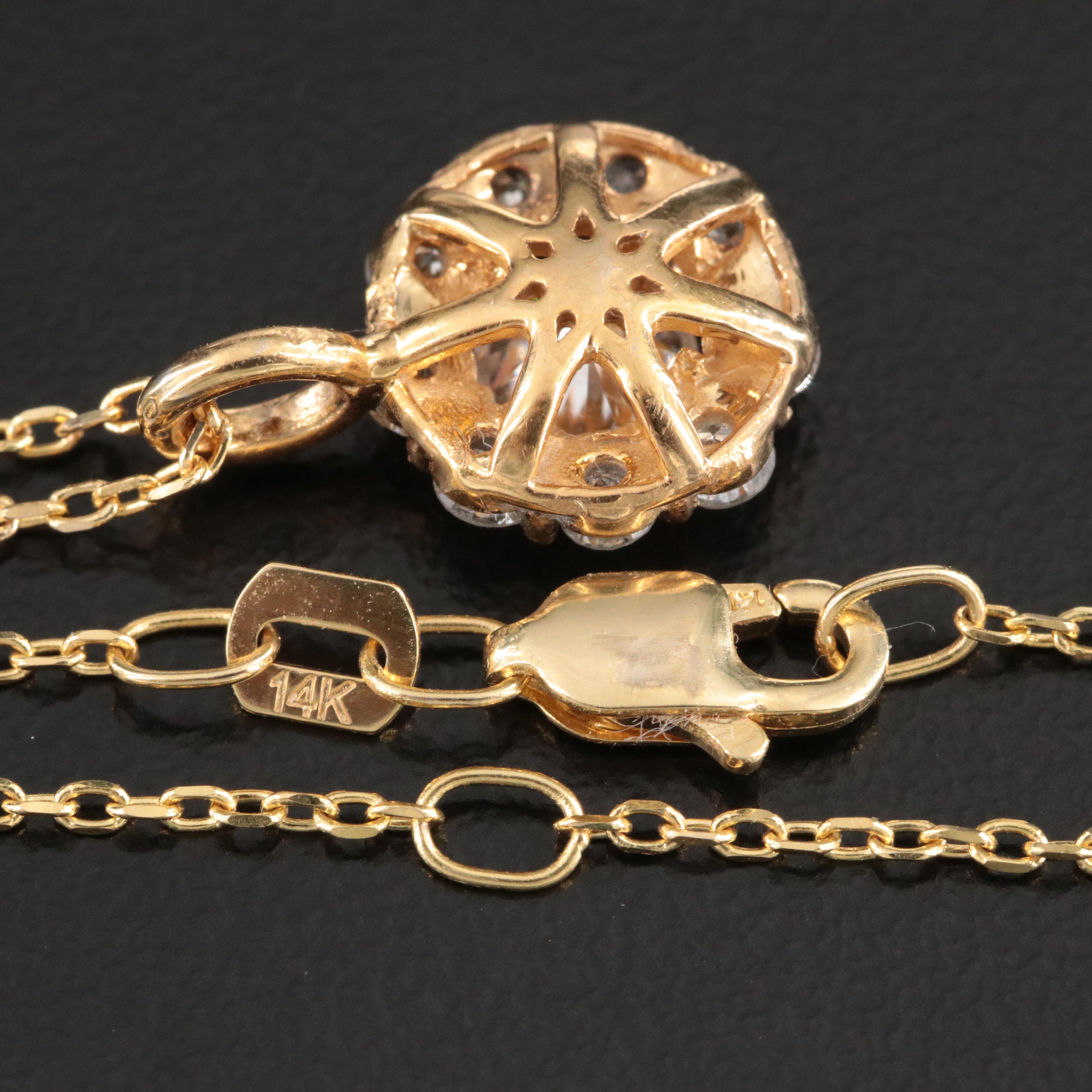 14K 0.76 CTW Diamond Pendant Necklace