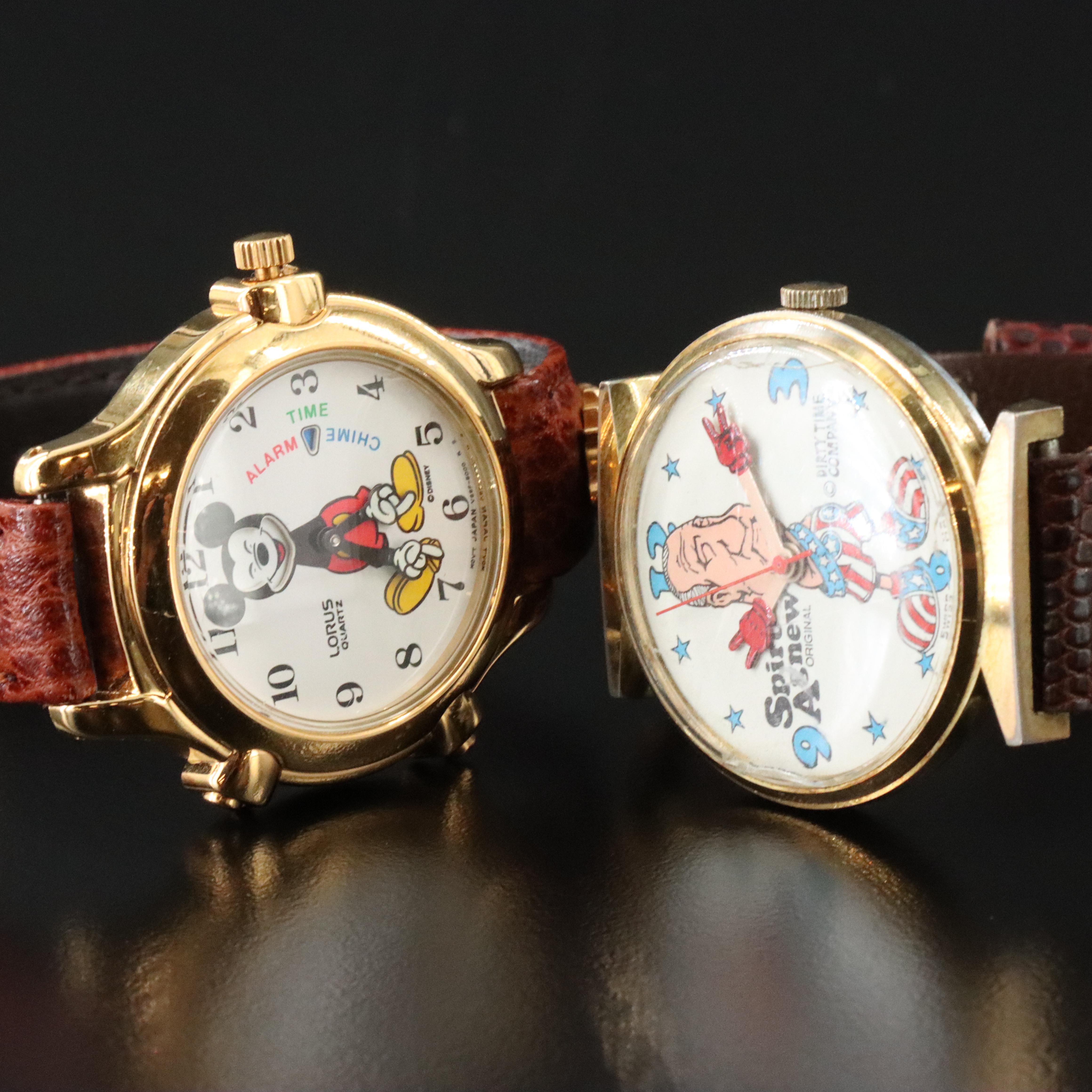 Lorus Mickey Mouse Musical and Spiro Agnew Character Watches